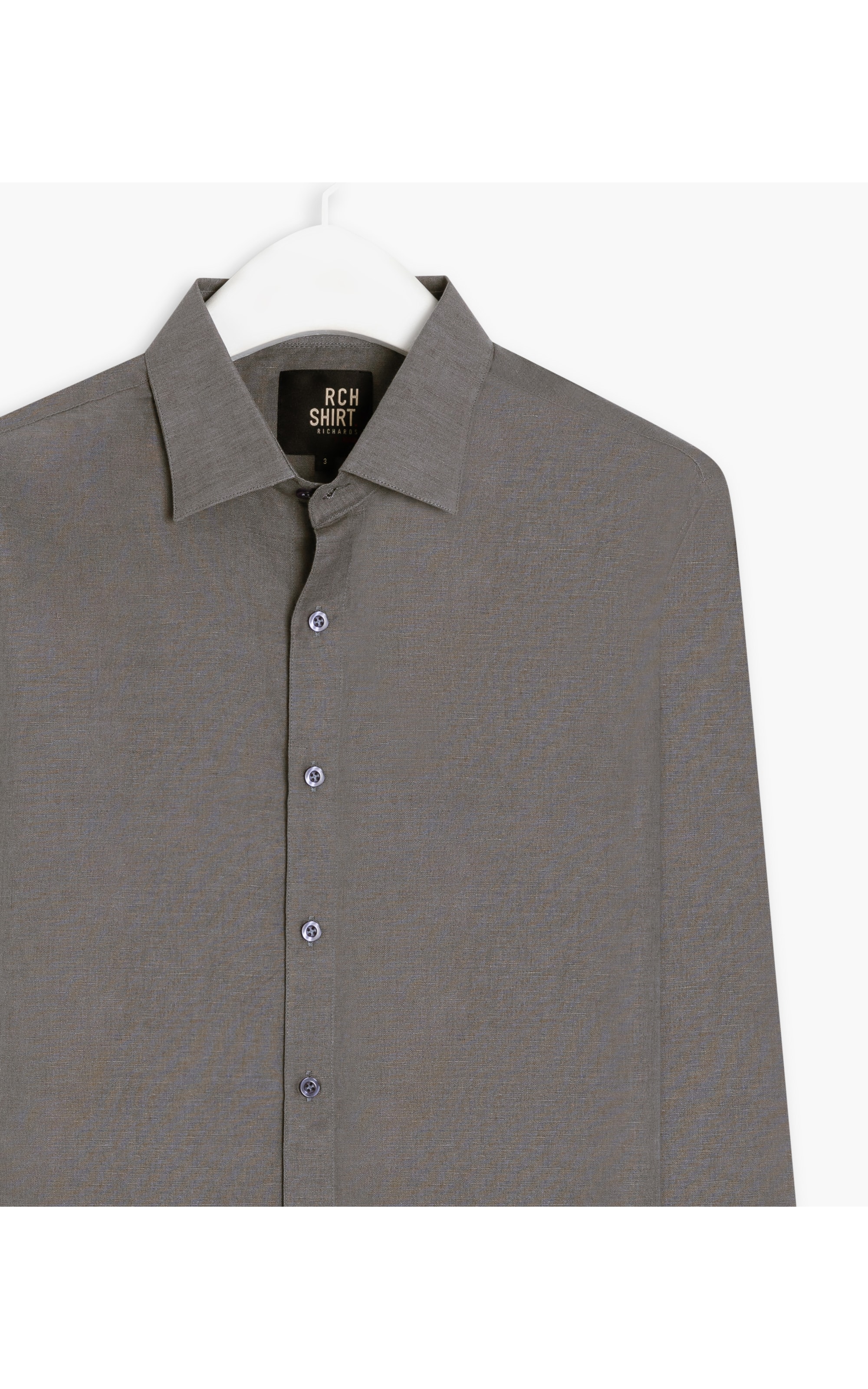 Camisa Linho  Cross Dye Cinza Medio