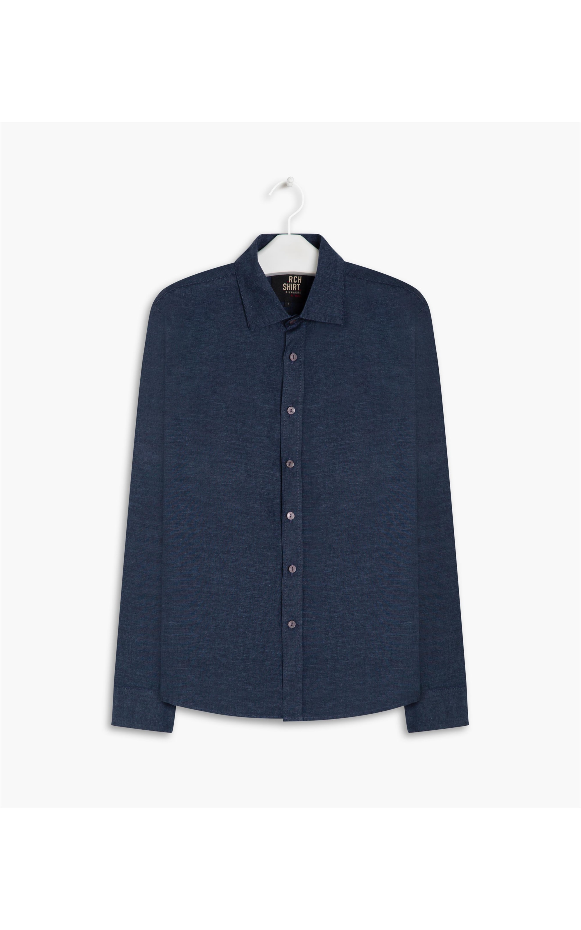 Camisa Linho  Cross Dye Dark Navy