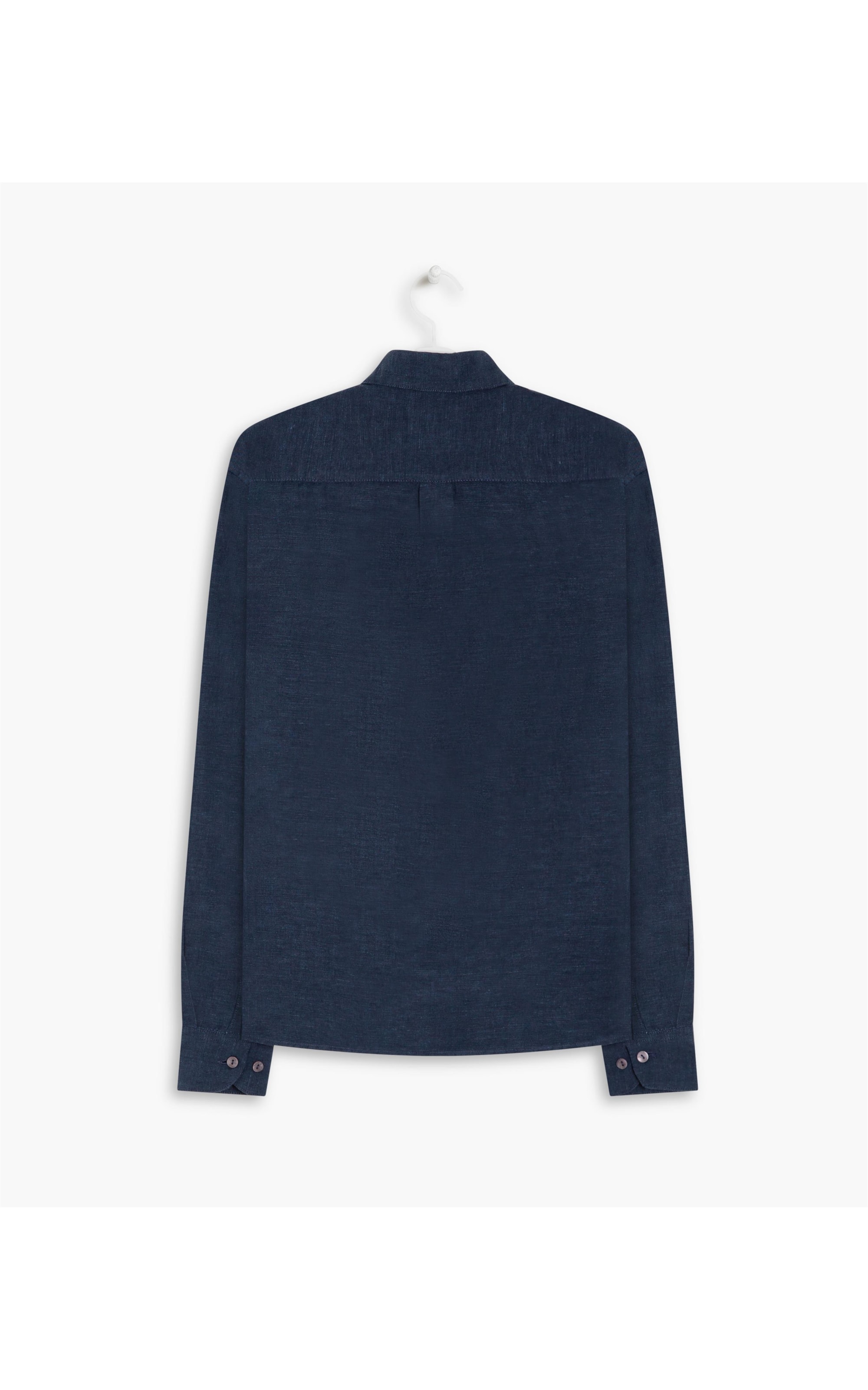Camisa Linho  Cross Dye Dark Navy