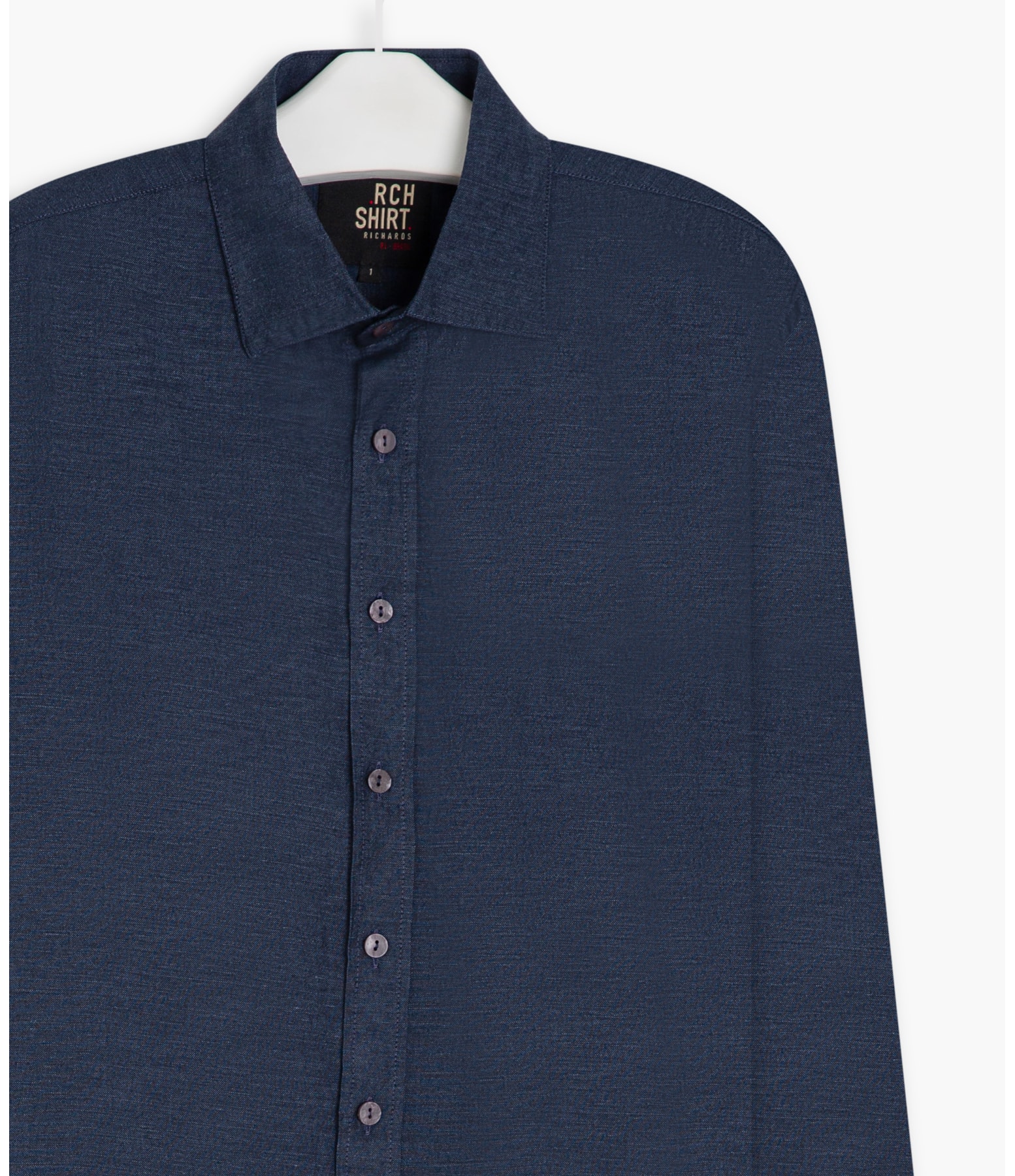 Camisa Linho  Cross Dye Dark Navy