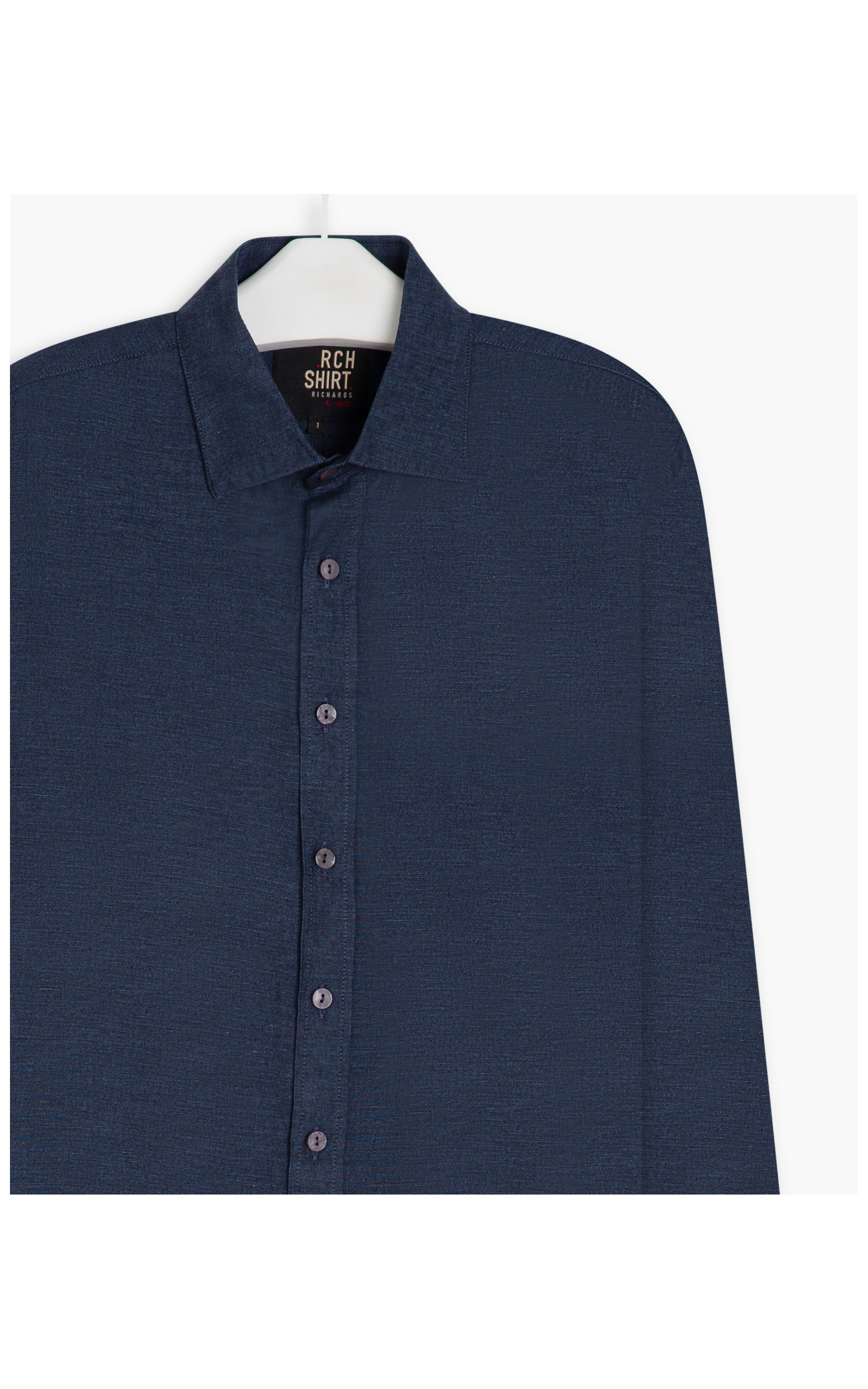 Camisa Linho  Cross Dye Dark Navy