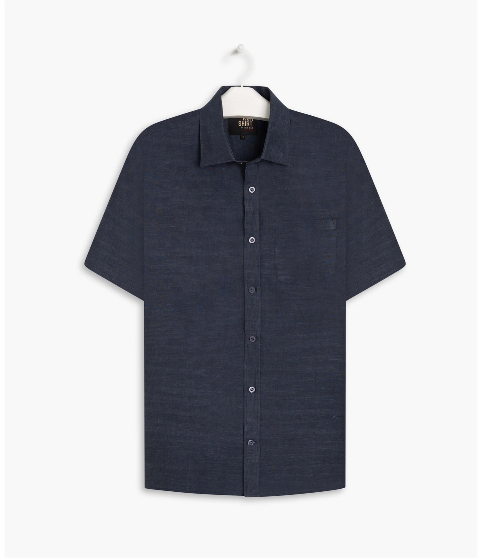 Camisa Linho  Cross Dye Dark Navy