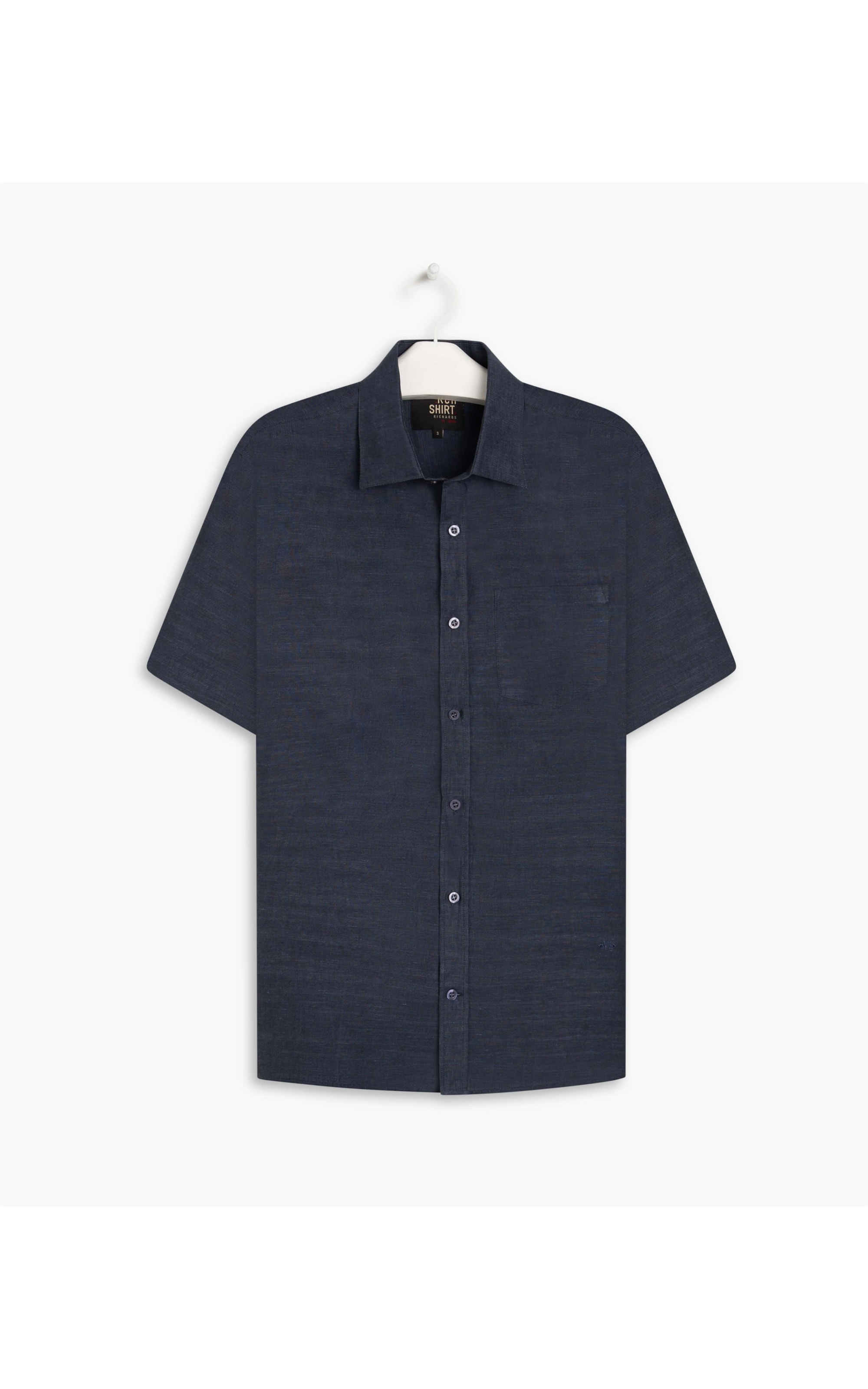 Camisa Linho  Cross Dye Dark Navy