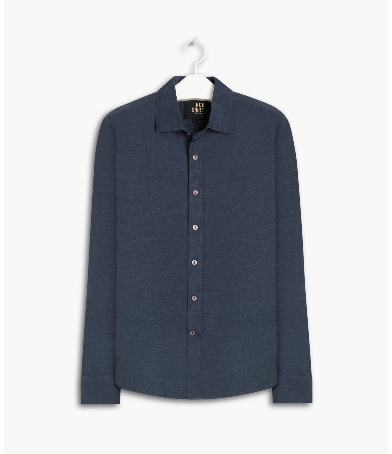 Camisa Linho  Cross Dye Dark Navy