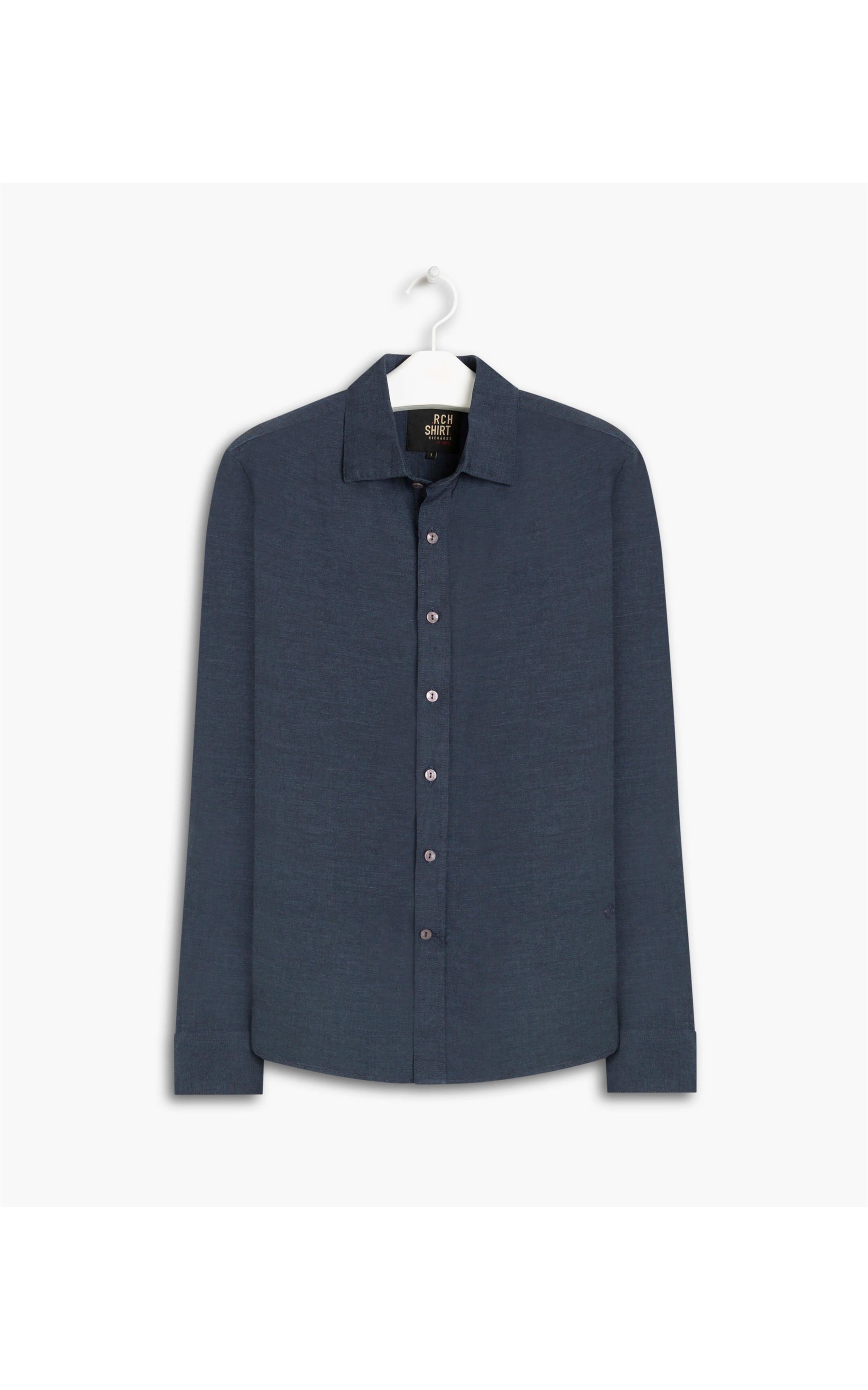 Camisa Linho  Cross Dye Dark Navy