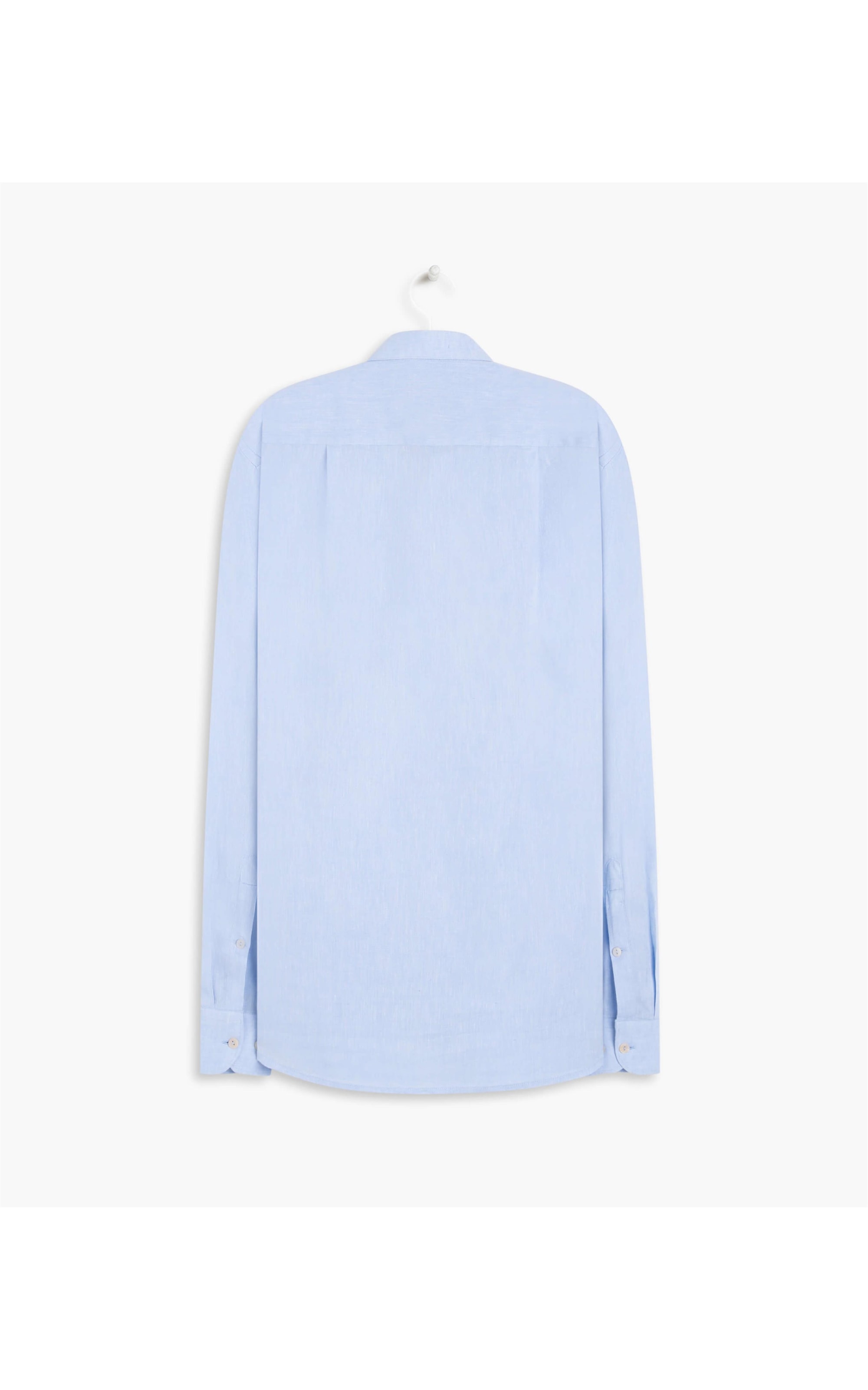 Camisa Linho  Cross Dye Lycra Ml Azul Claro
