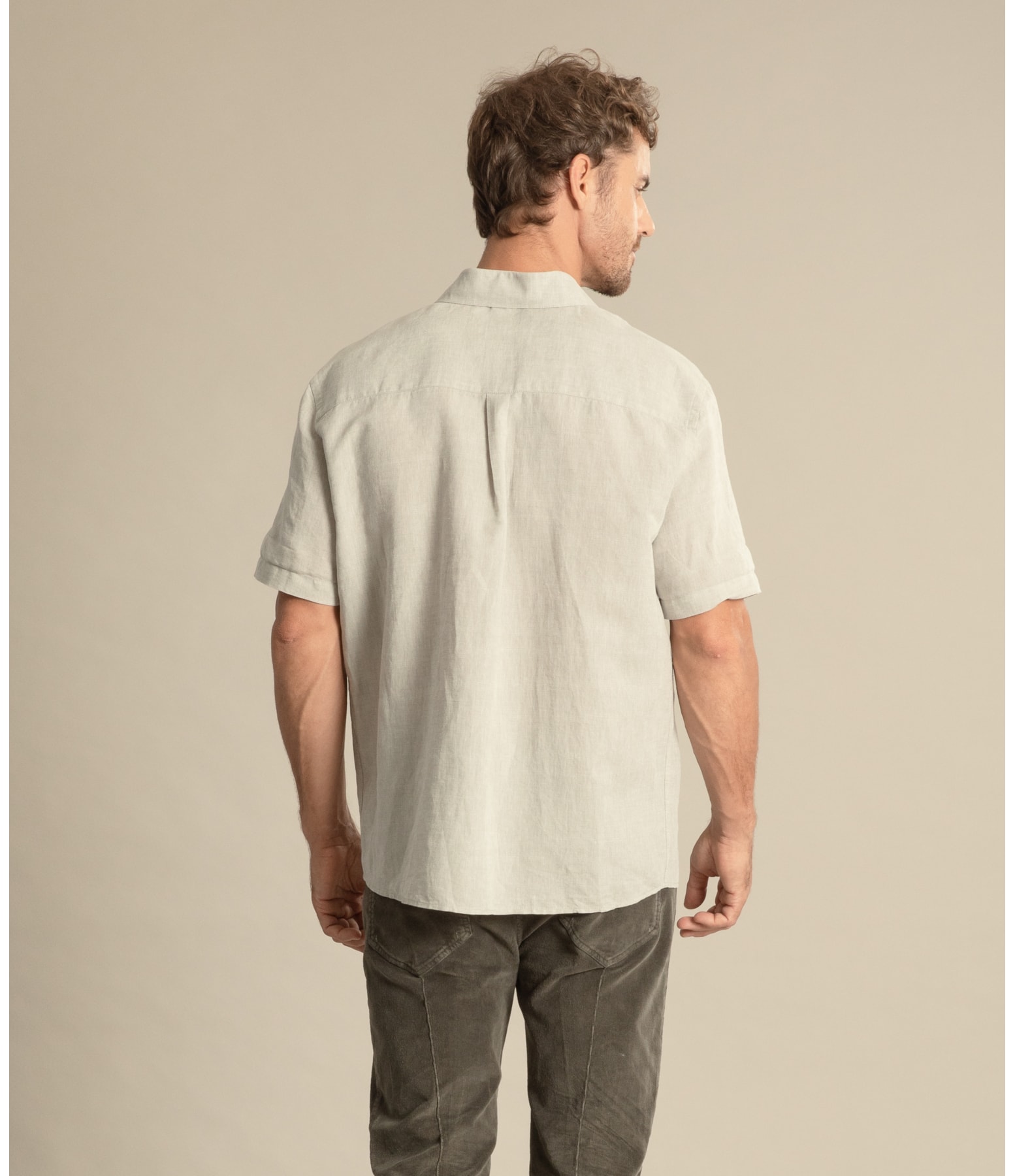 Camisa Linho  Cross Dye Prata
