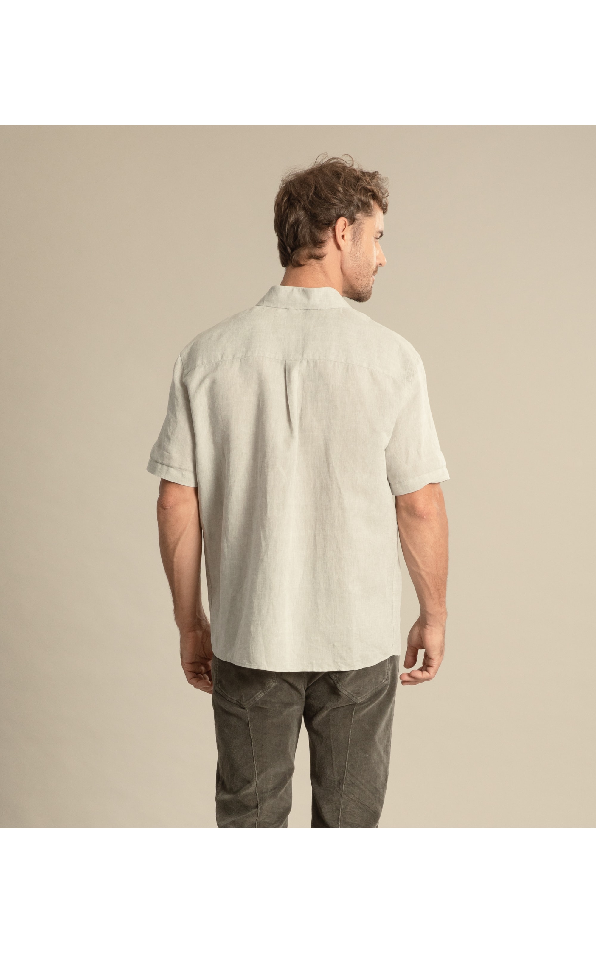 Camisa Linho  Cross Dye Prata
