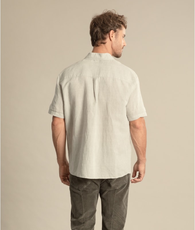 Camisa Linho  Cross Dye Prata