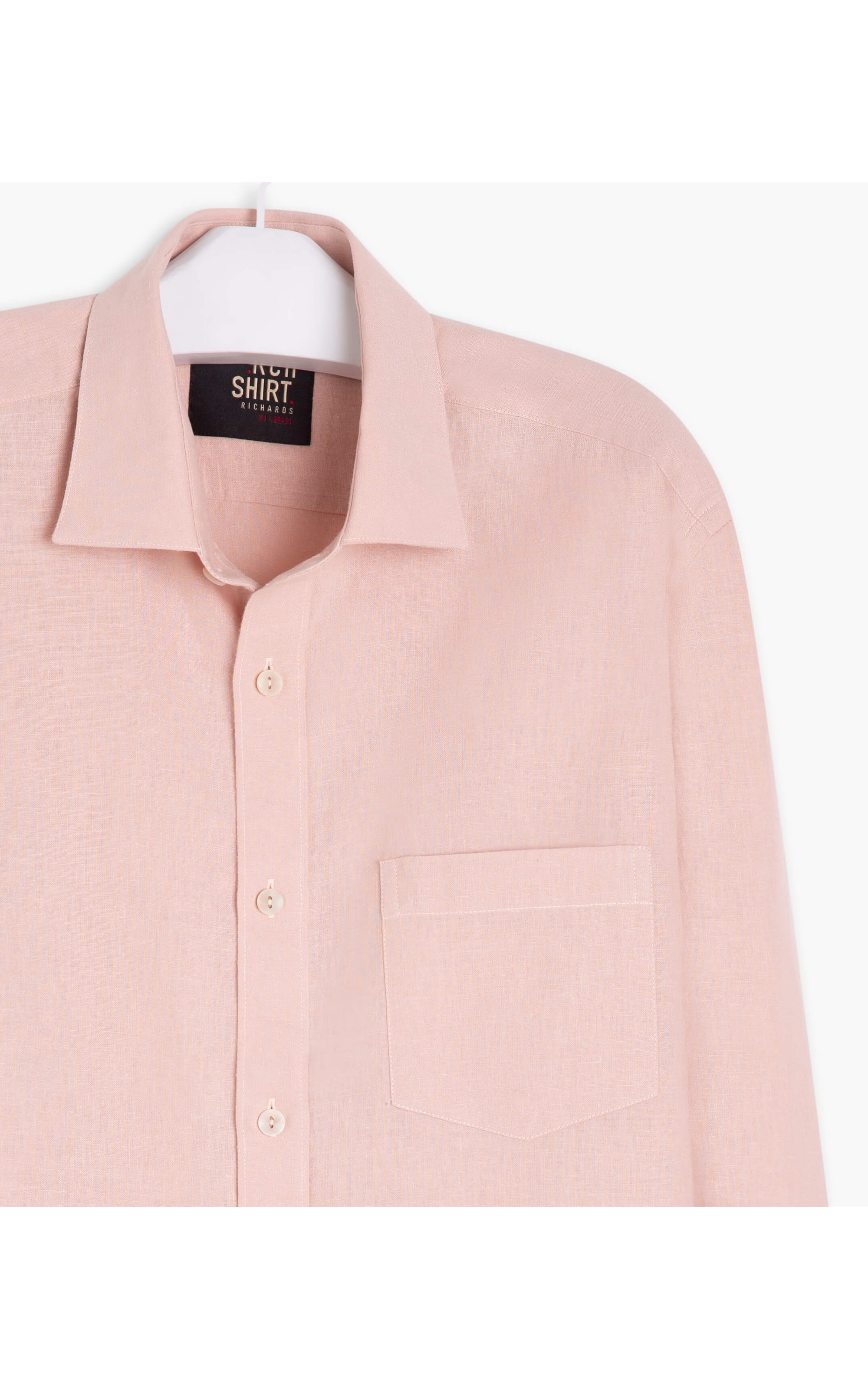 Camisa Linho  Cross Dye  Rosa Dirty