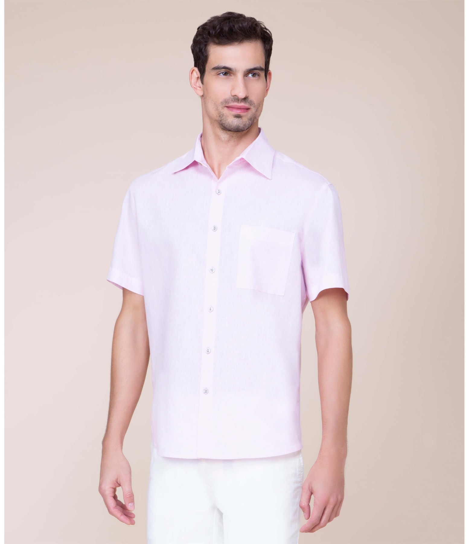 Camisa Linho  Cross Dye  Rosê