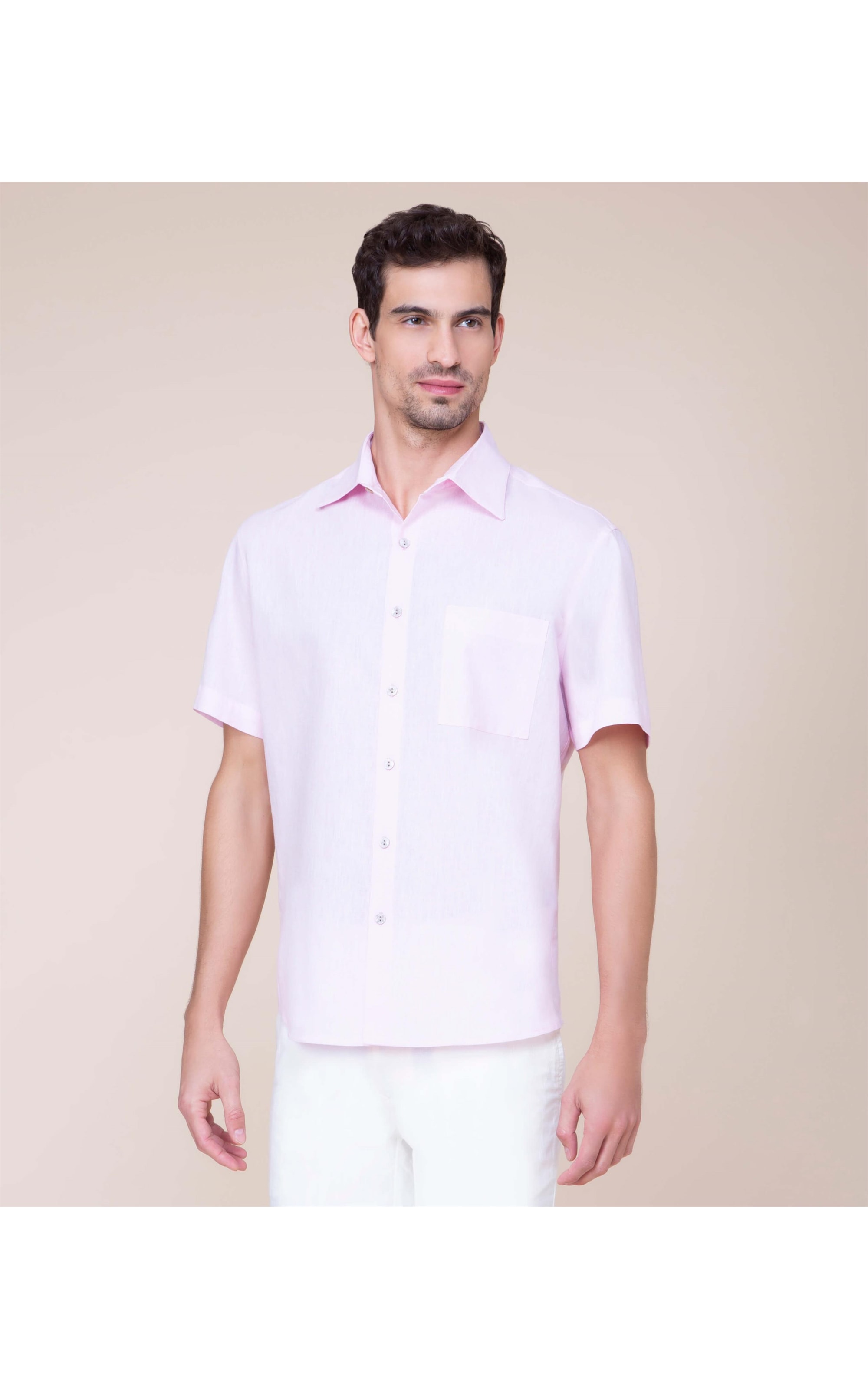 Camisa Linho  Cross Dye  Rosê
