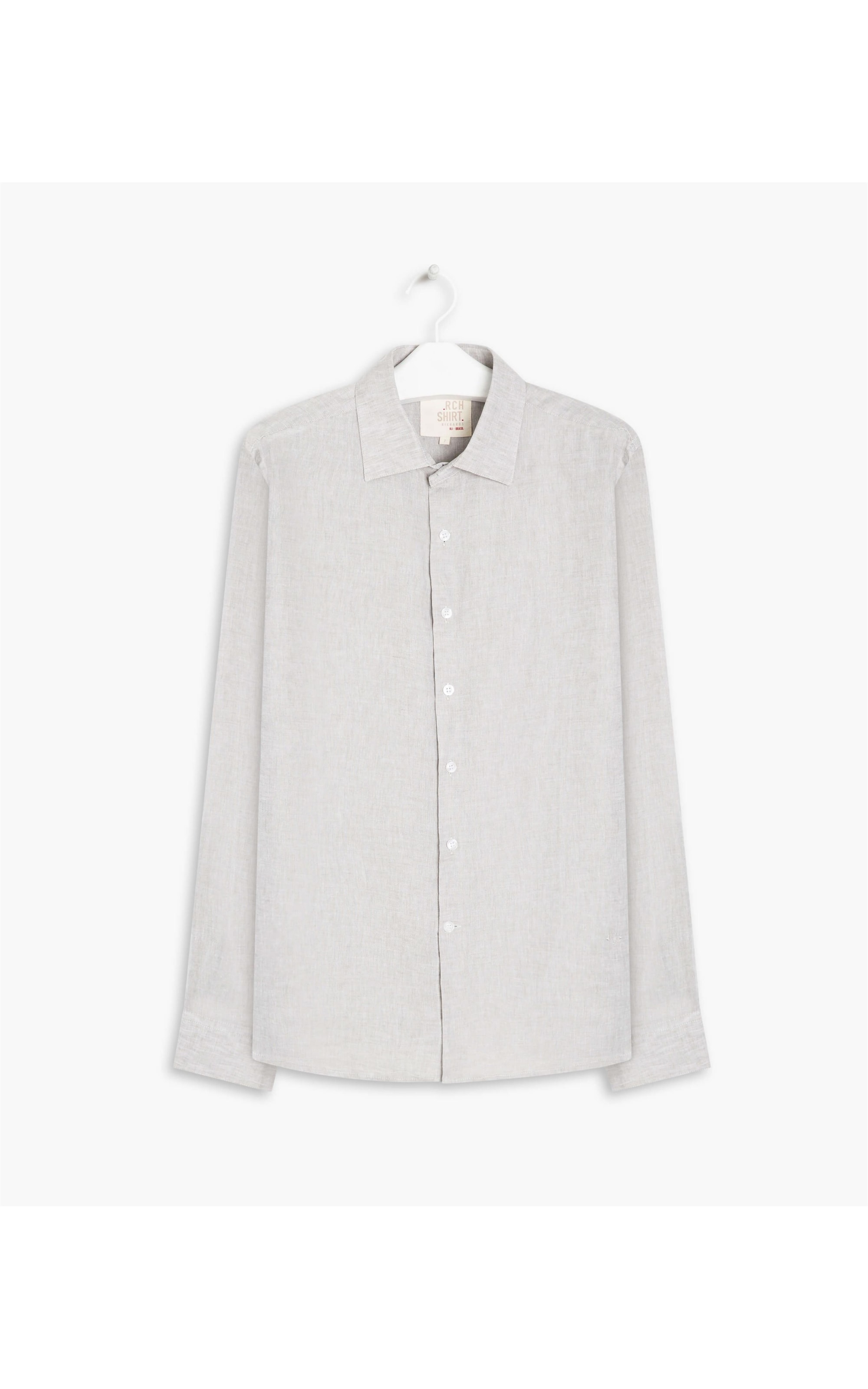 Camisa Linho  Cross Dye Silver Gray