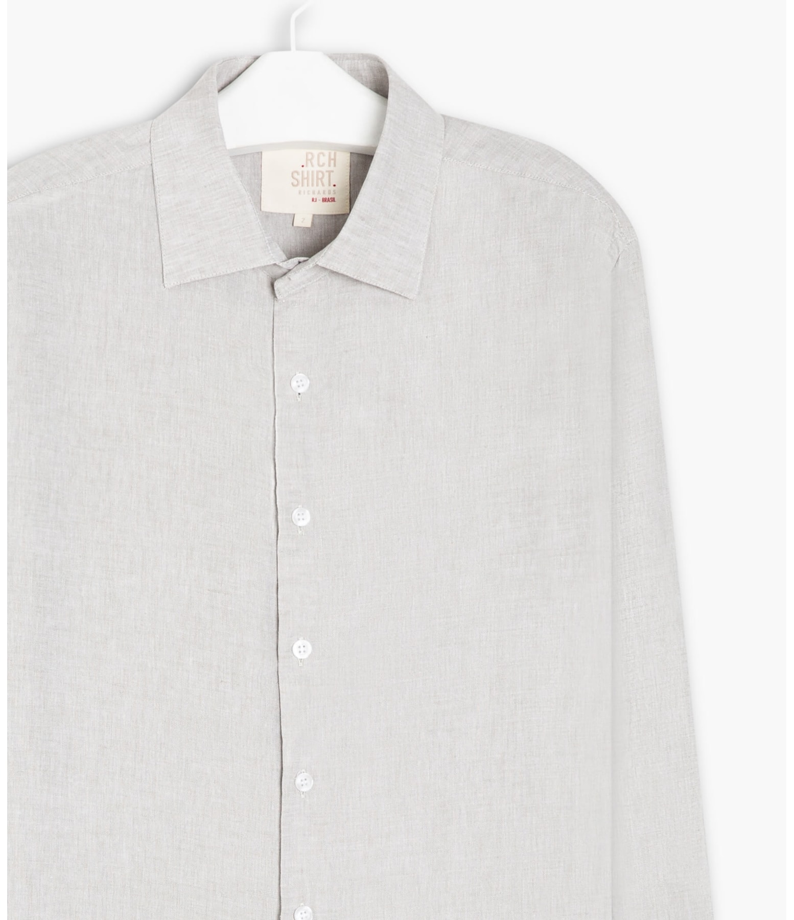 Camisa Linho  Cross Dye Silver Gray