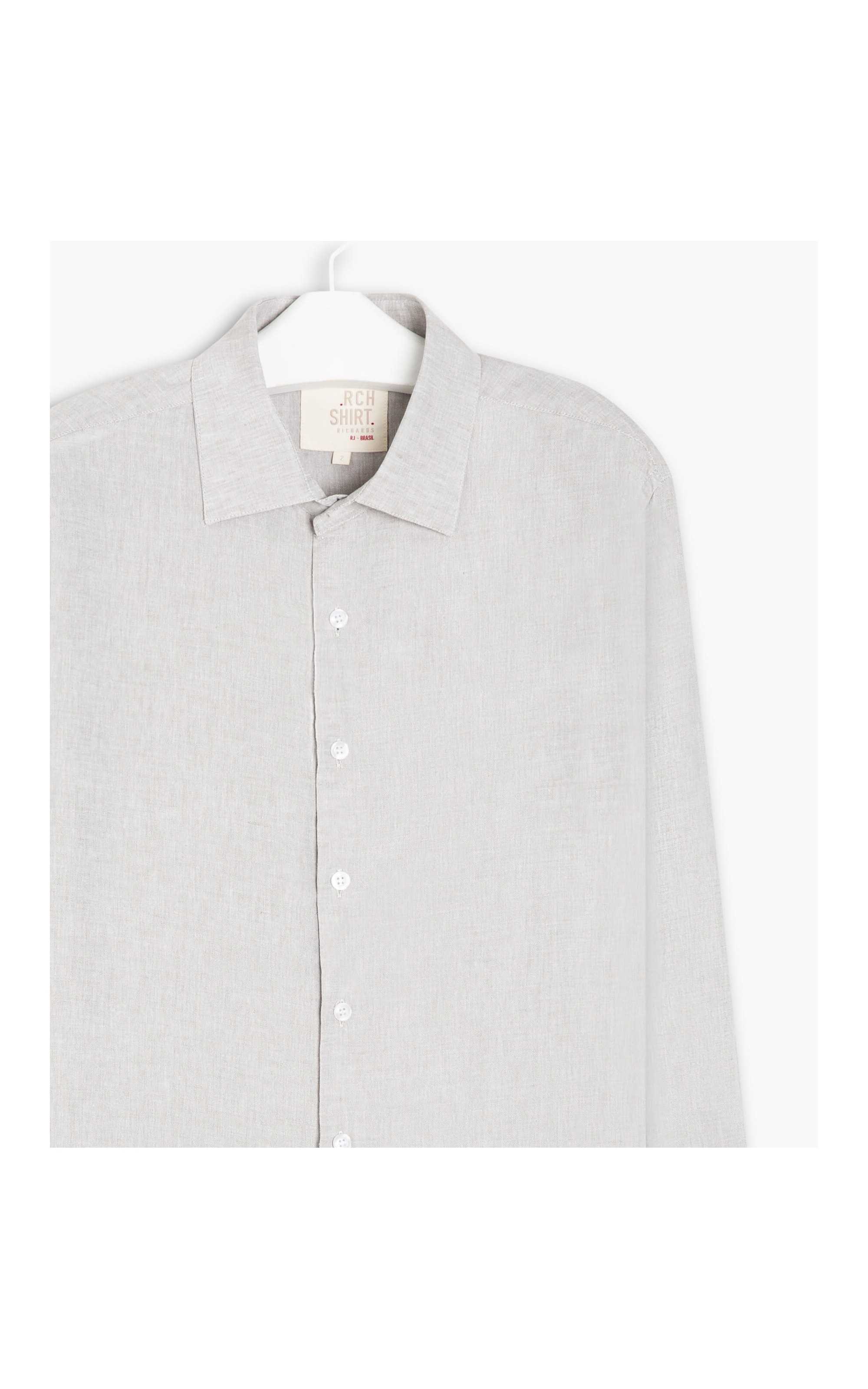 Camisa Linho  Cross Dye Silver Gray