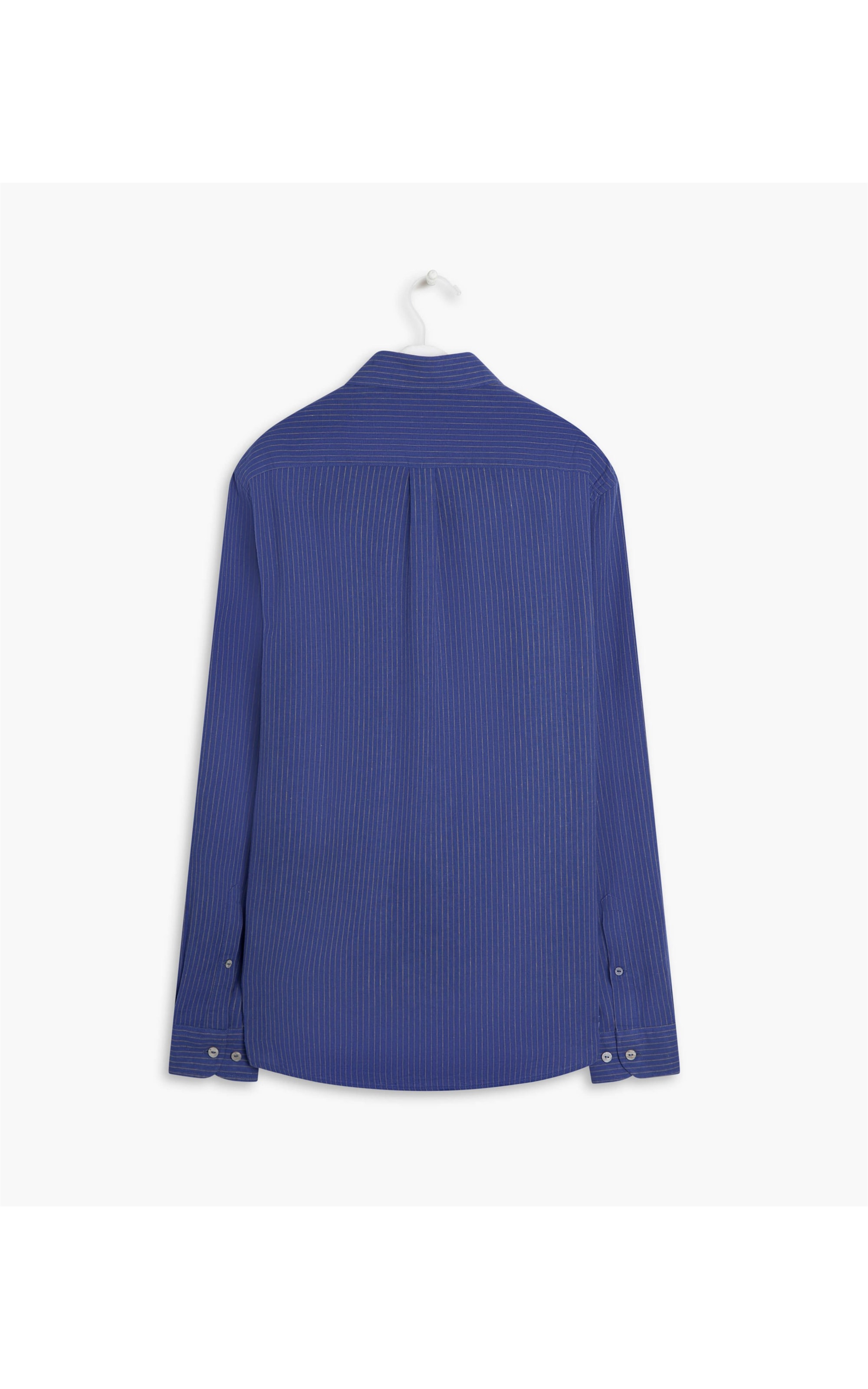 Camisa Linho  Davi Listrada Ml Royal