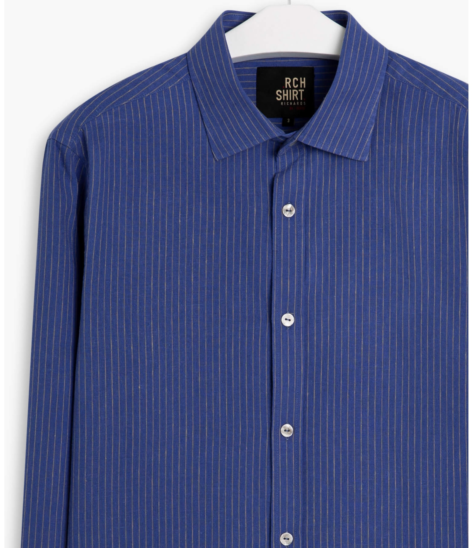 Camisa Linho  Davi Listrada Ml Royal