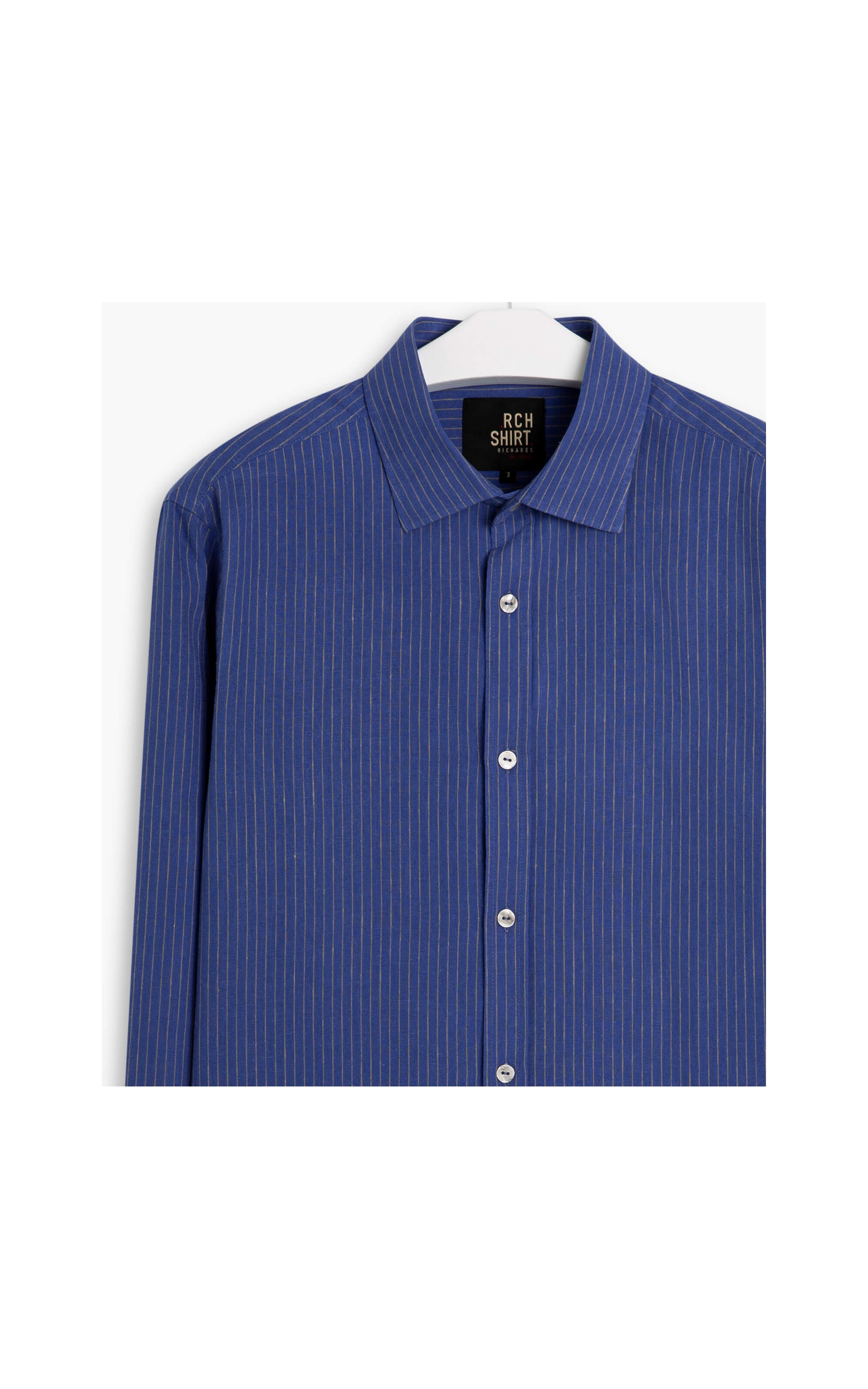 Camisa Linho  Davi Listrada Ml Royal