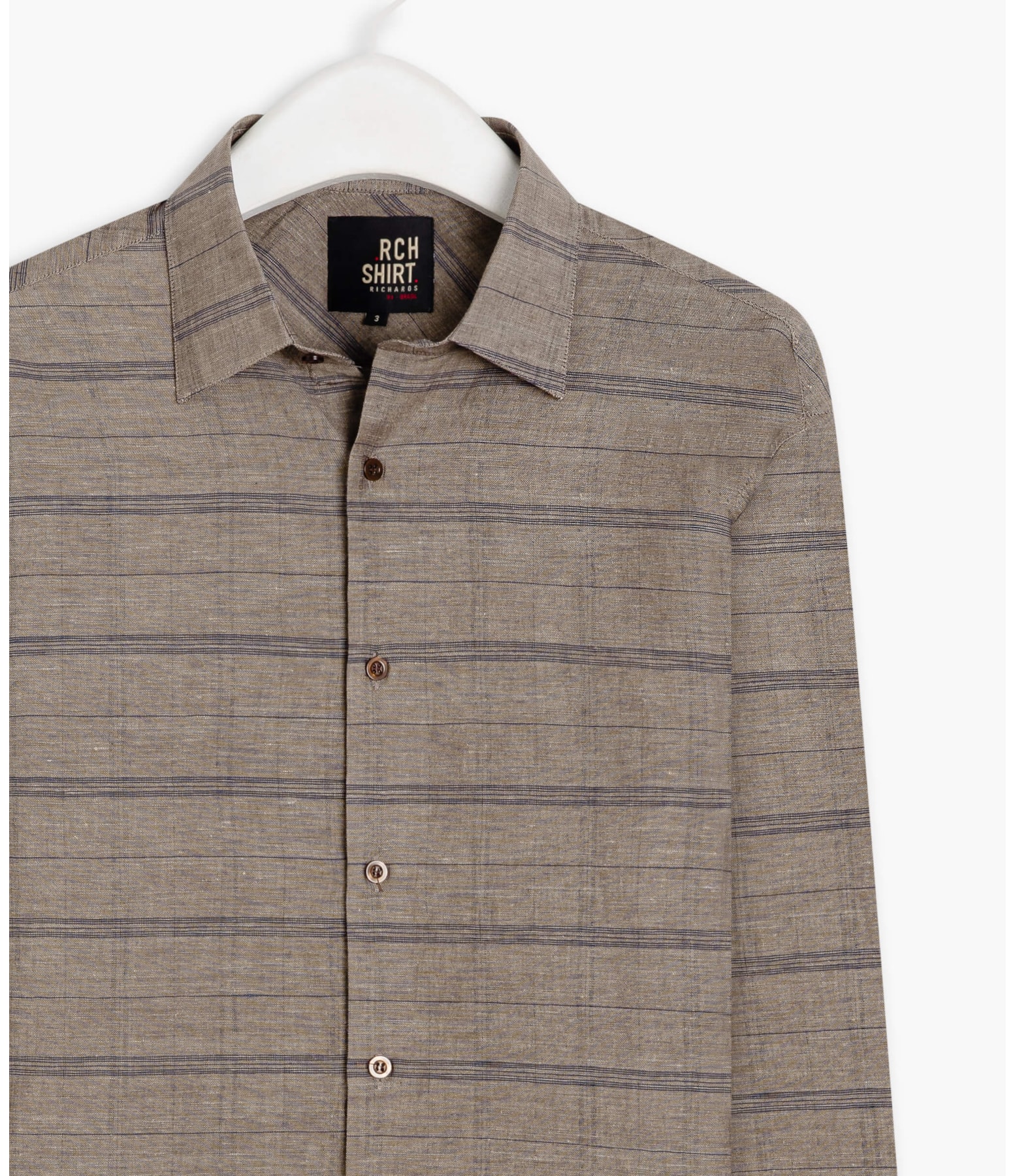 Camisa Linho  Deep Pattern Ml Marrom
