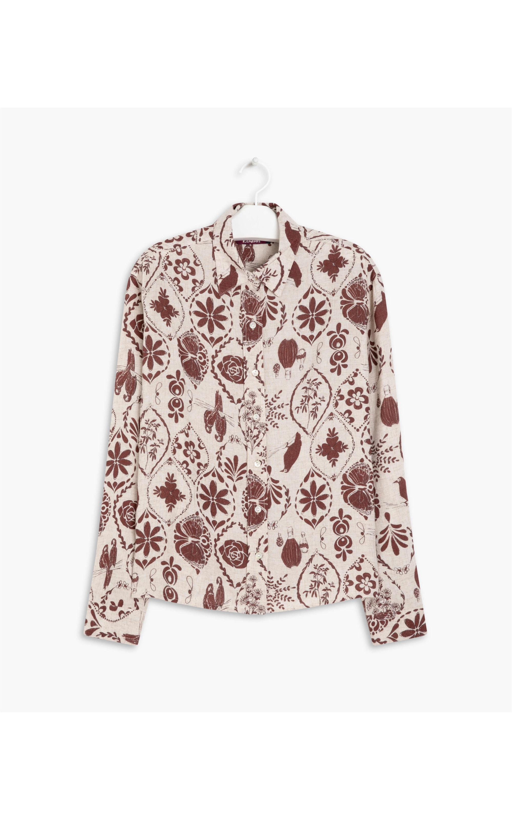 Camisa Linho  Deva Gotas Verde Army