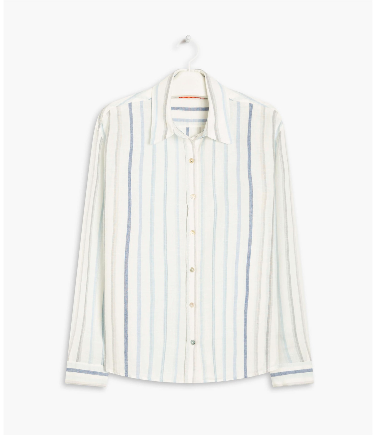 Camisa Linho  Deva Stripe Azul Claro