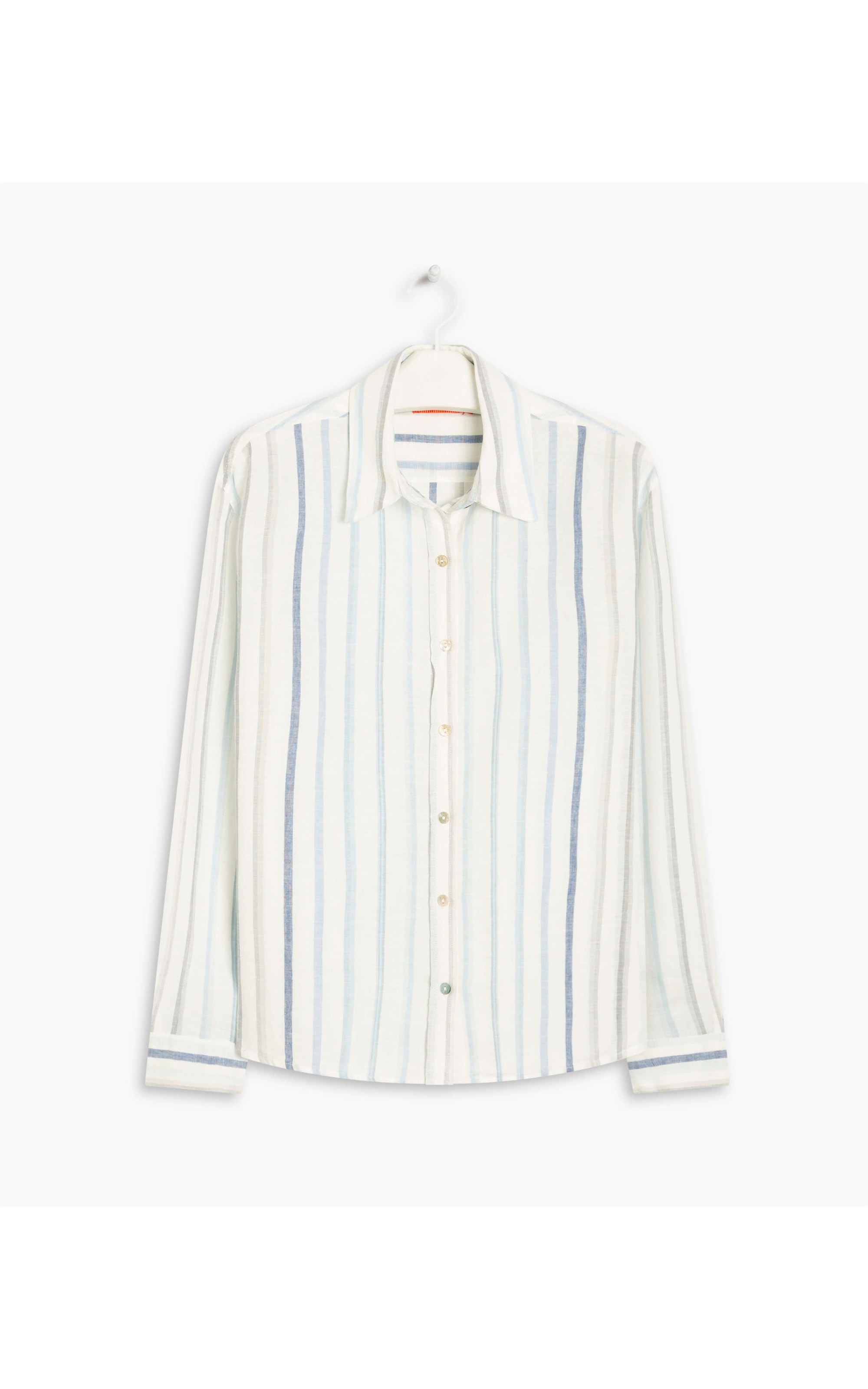 Camisa Linho  Deva Stripe Azul Claro