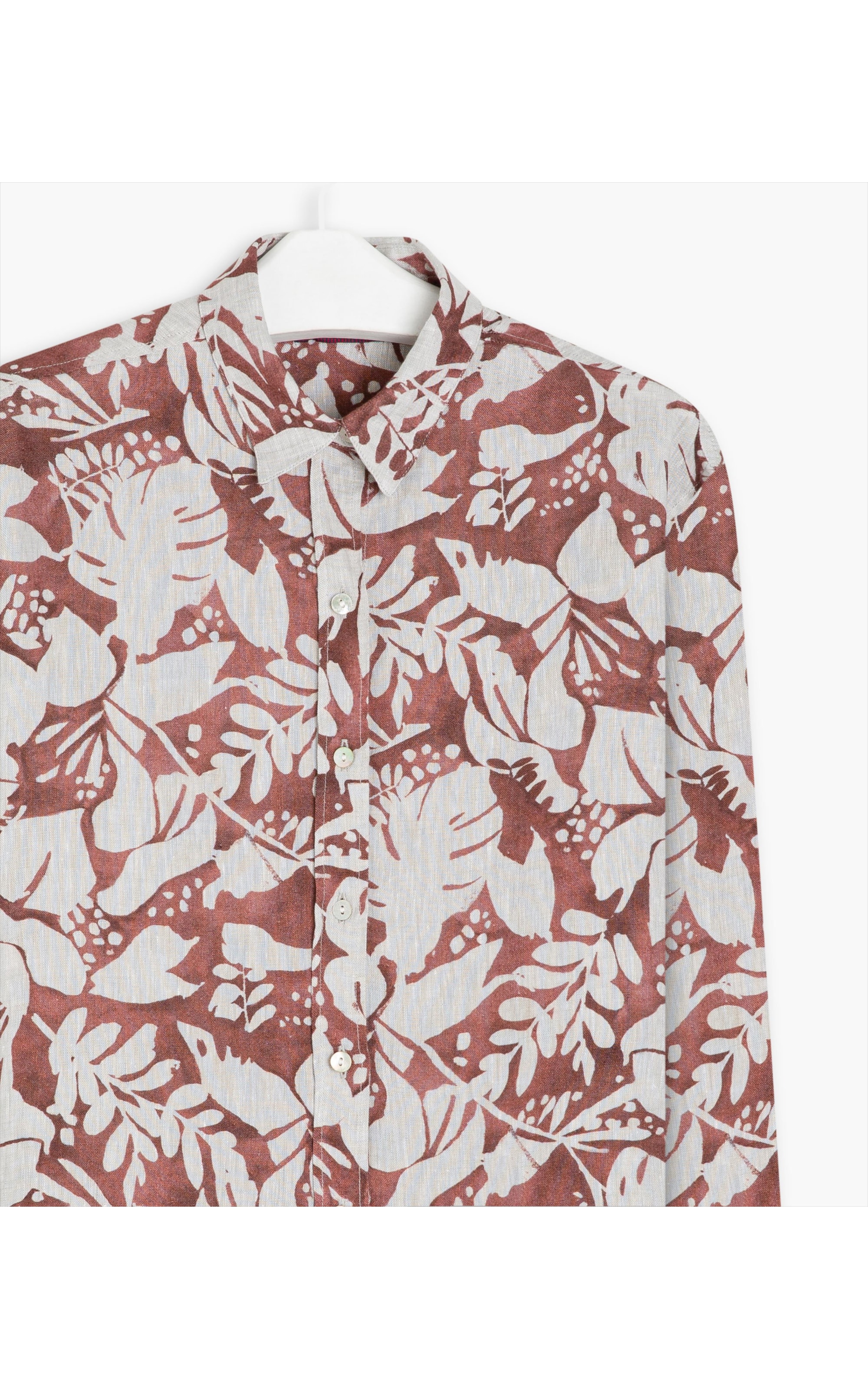 Camisa Linho  Deva Troptik Bordeaux