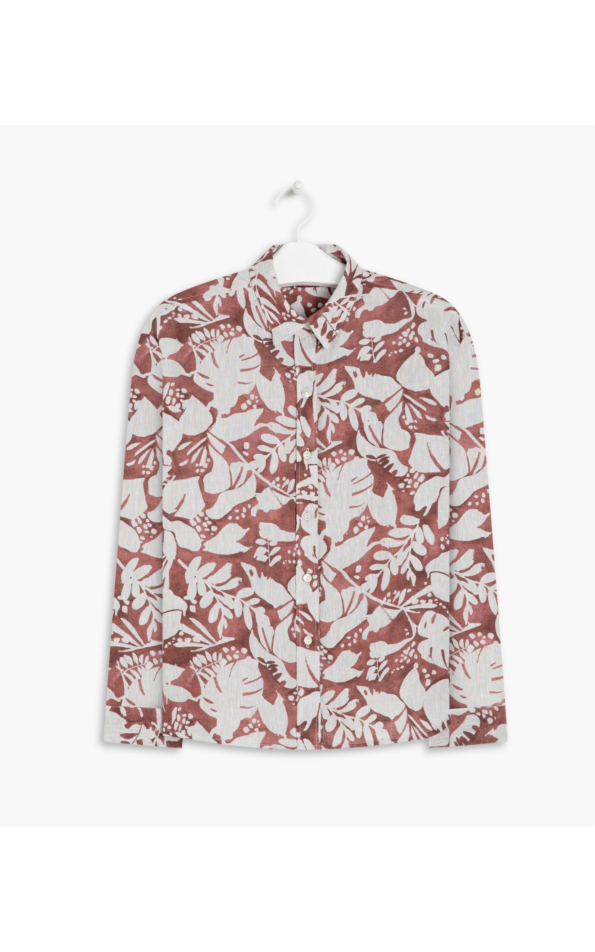 Camisa Linho  Deva Troptik Bordeaux