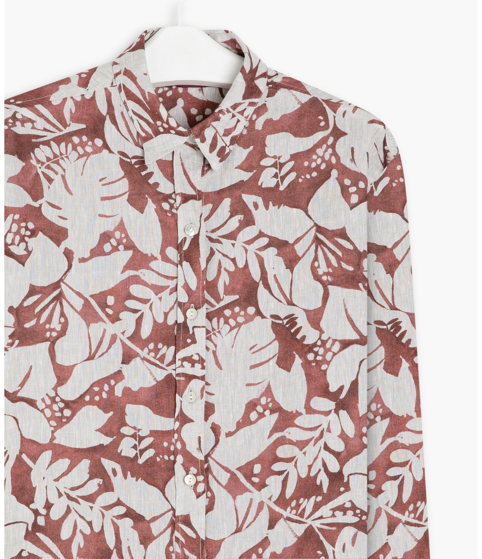 Camisa Linho  Deva Troptik Bordeaux