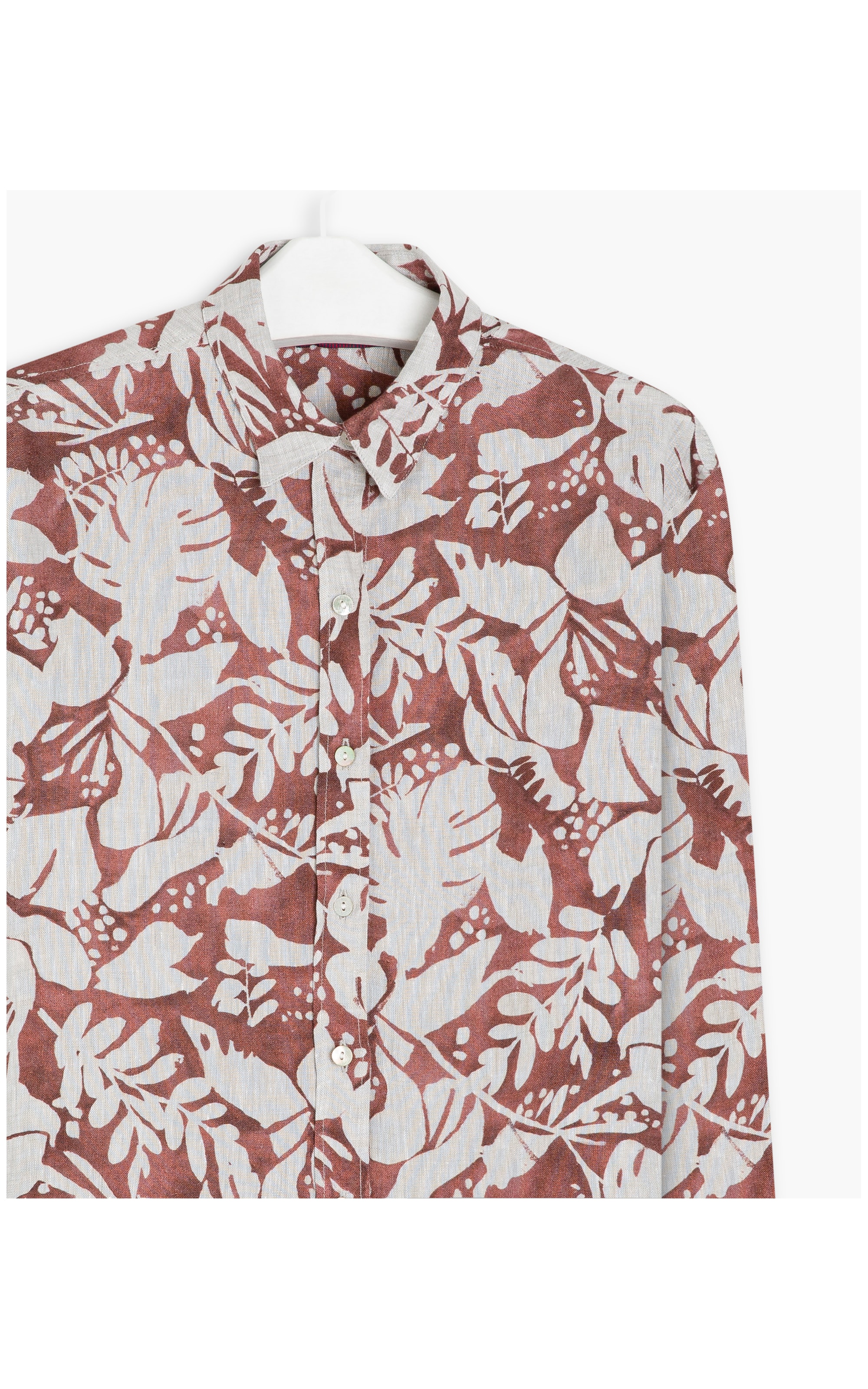 Camisa Linho  Deva Troptik Bordeaux