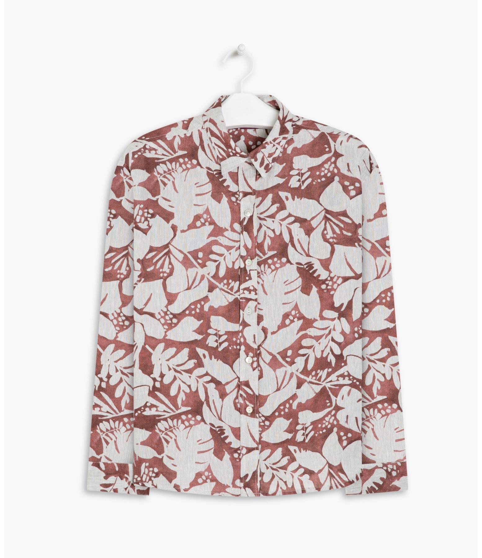 Camisa Linho  Deva Troptik Bordeaux