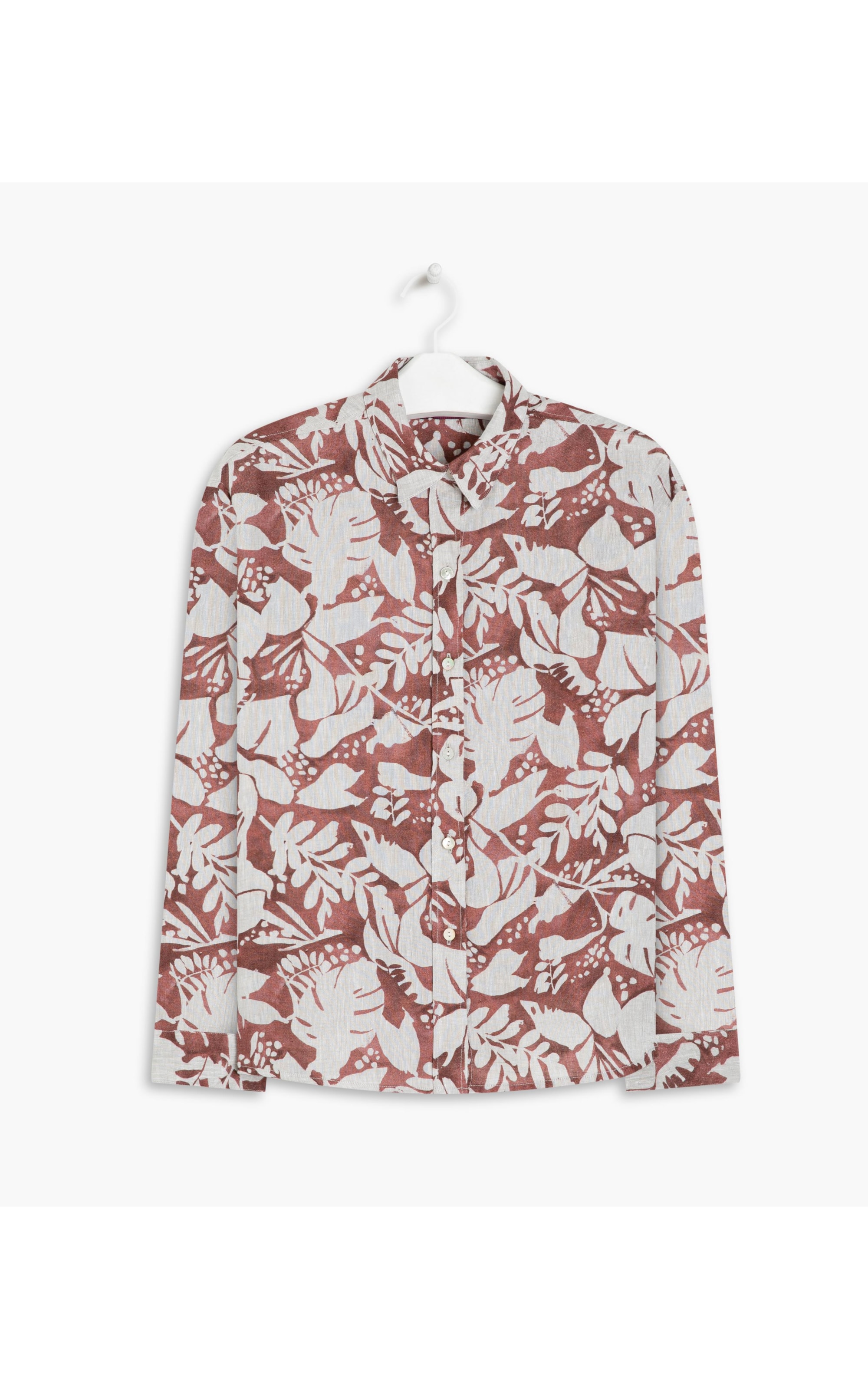 Camisa Linho  Deva Troptik Bordeaux