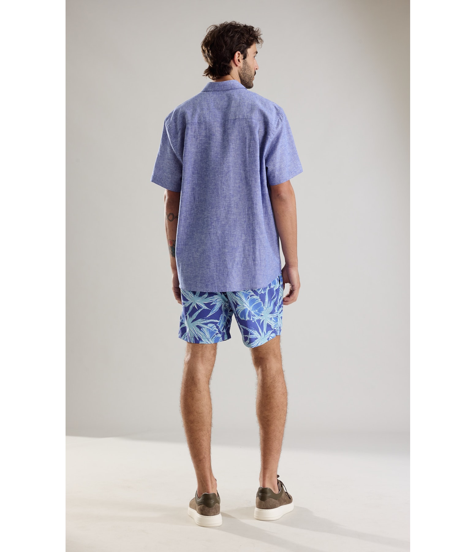 Camisa Linho  Douglas Mc Azul Bic