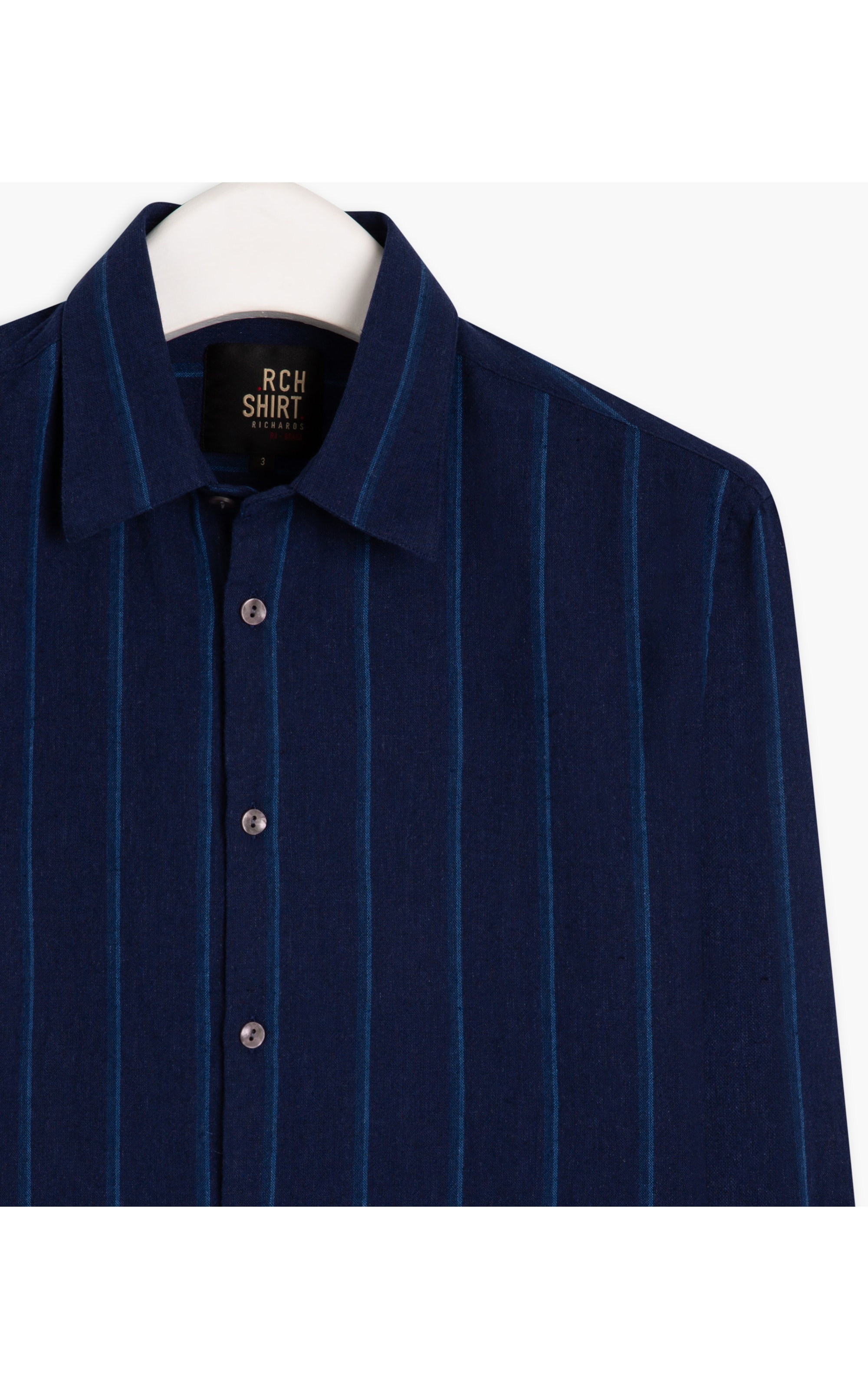 Camisa Linho  Edi Azul Bic