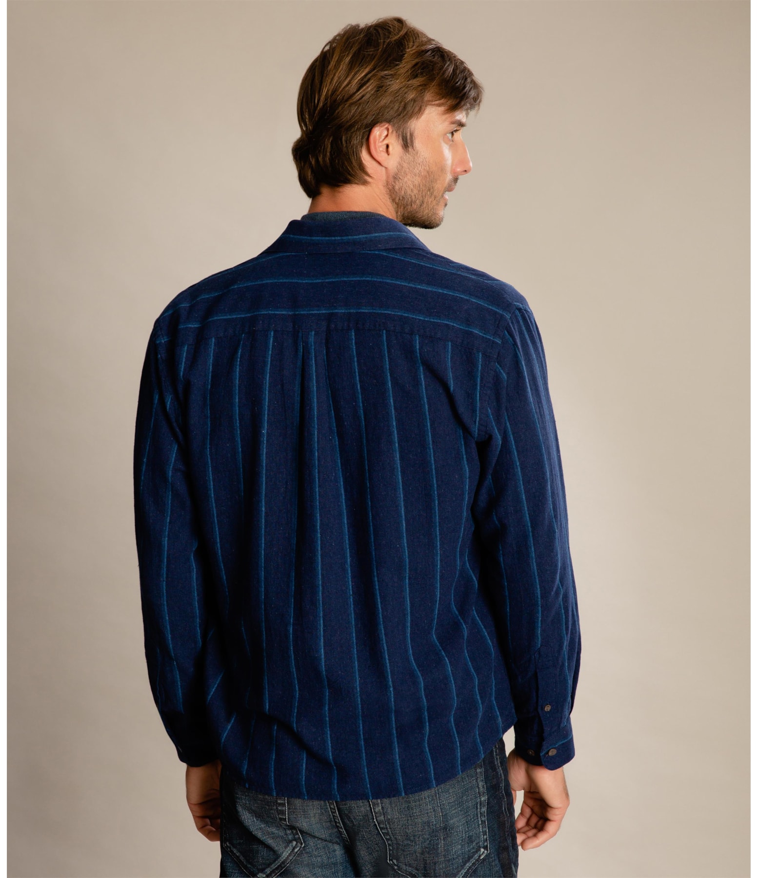 Camisa Linho  Edi Azul Bic
