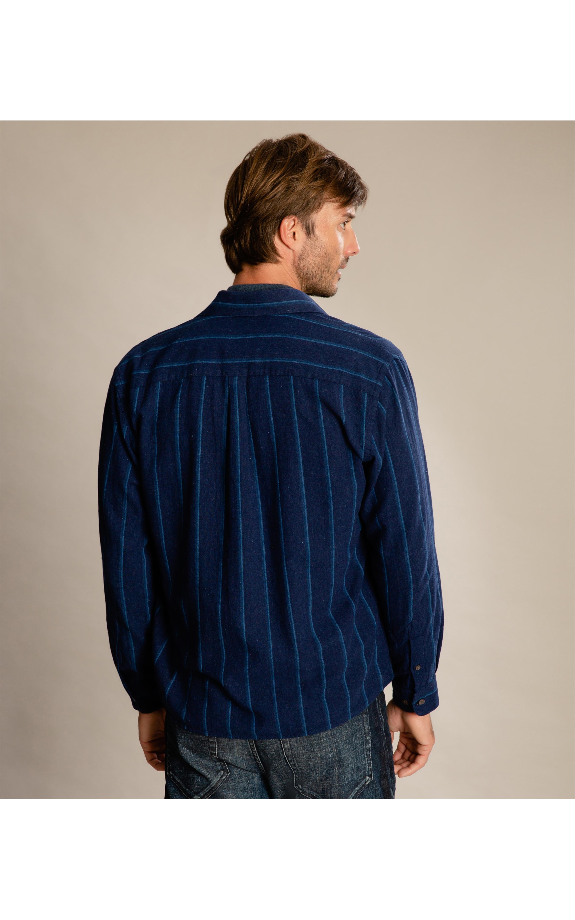 Camisa Linho  Edi Azul Bic
