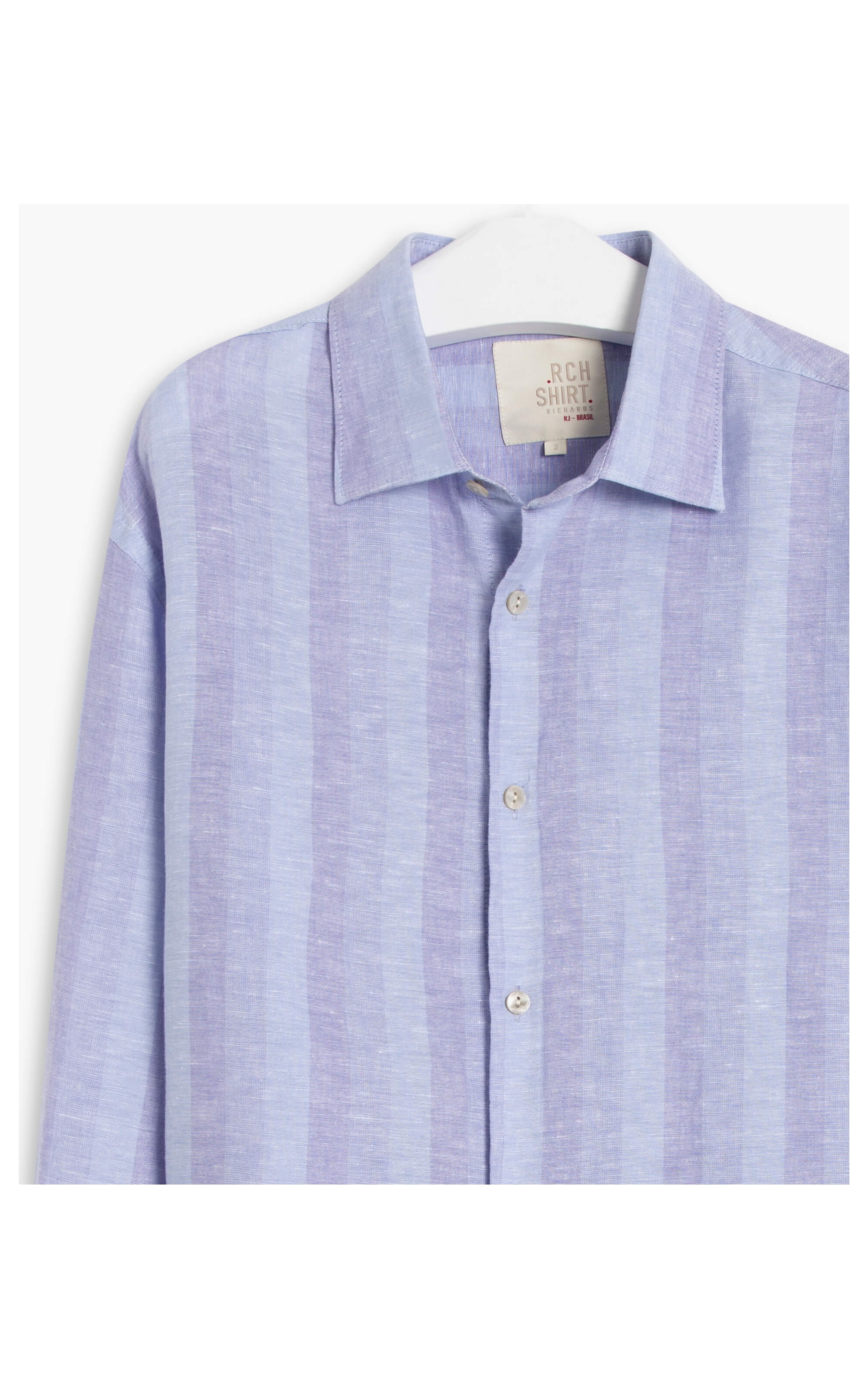 Camisa Linho  Emanuel Azul Bic