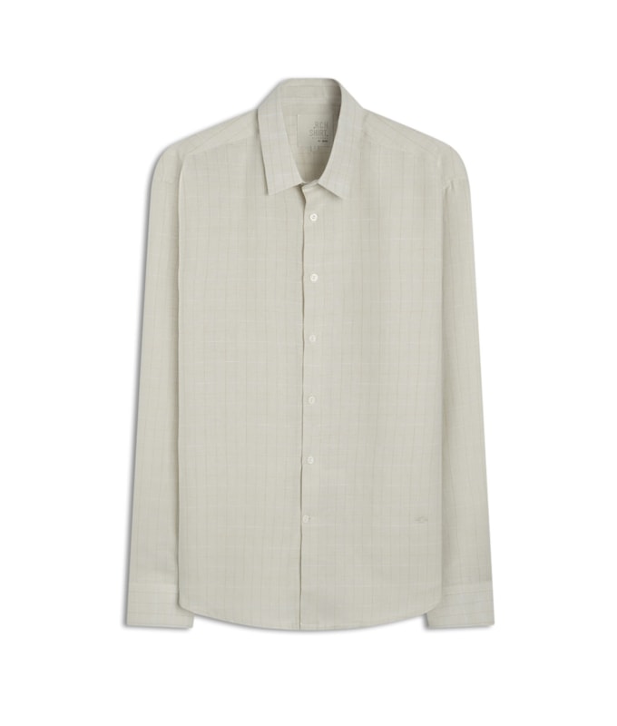 Camisa Linho  Enzo Cinza Claro