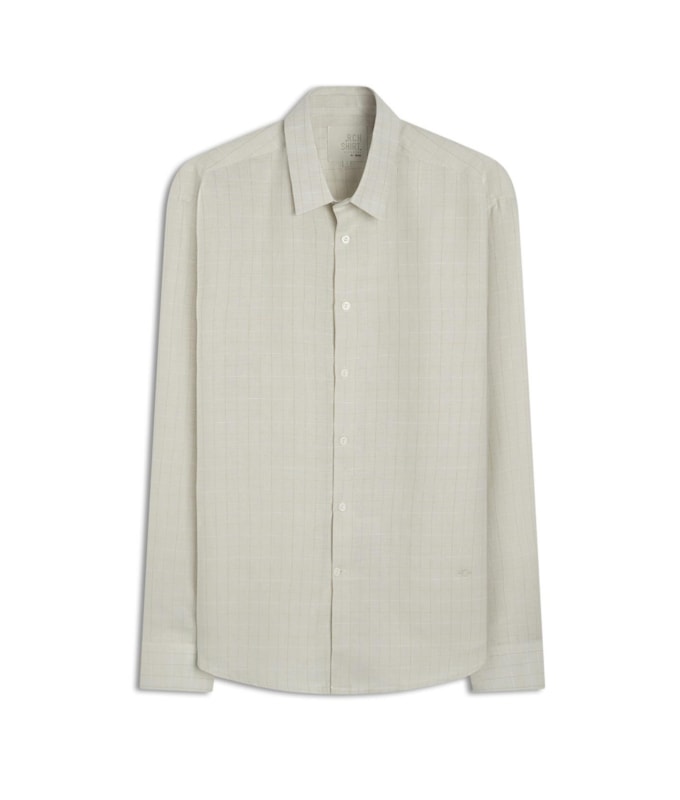 Camisa Linho  Enzo Cinza Claro