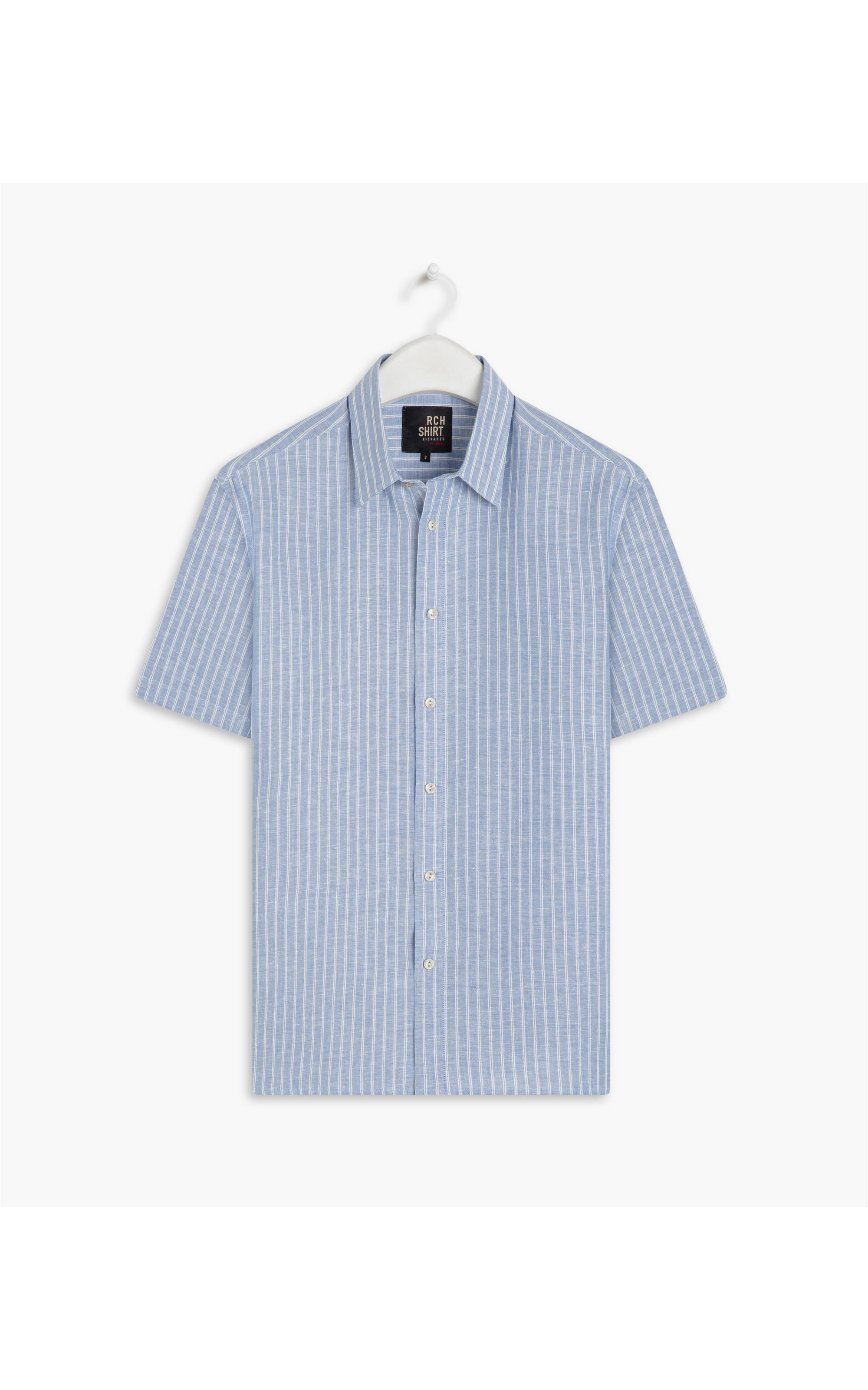 Camisa Linho  Esalen Mc Azul Bic