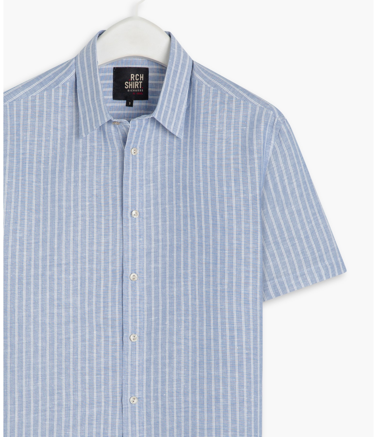 Camisa Linho  Esalen Mc Azul Bic