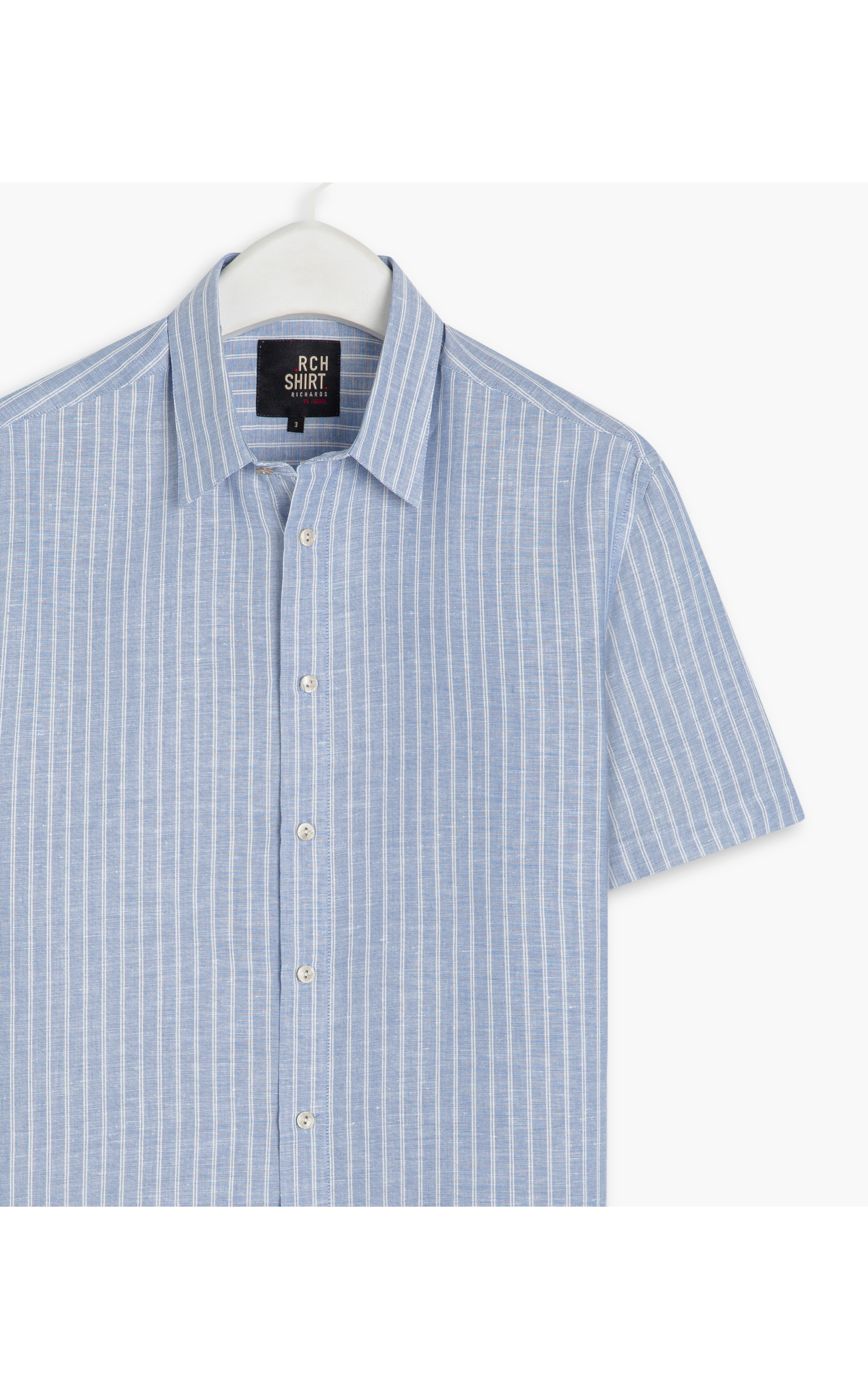 Camisa Linho  Esalen Mc Azul Bic