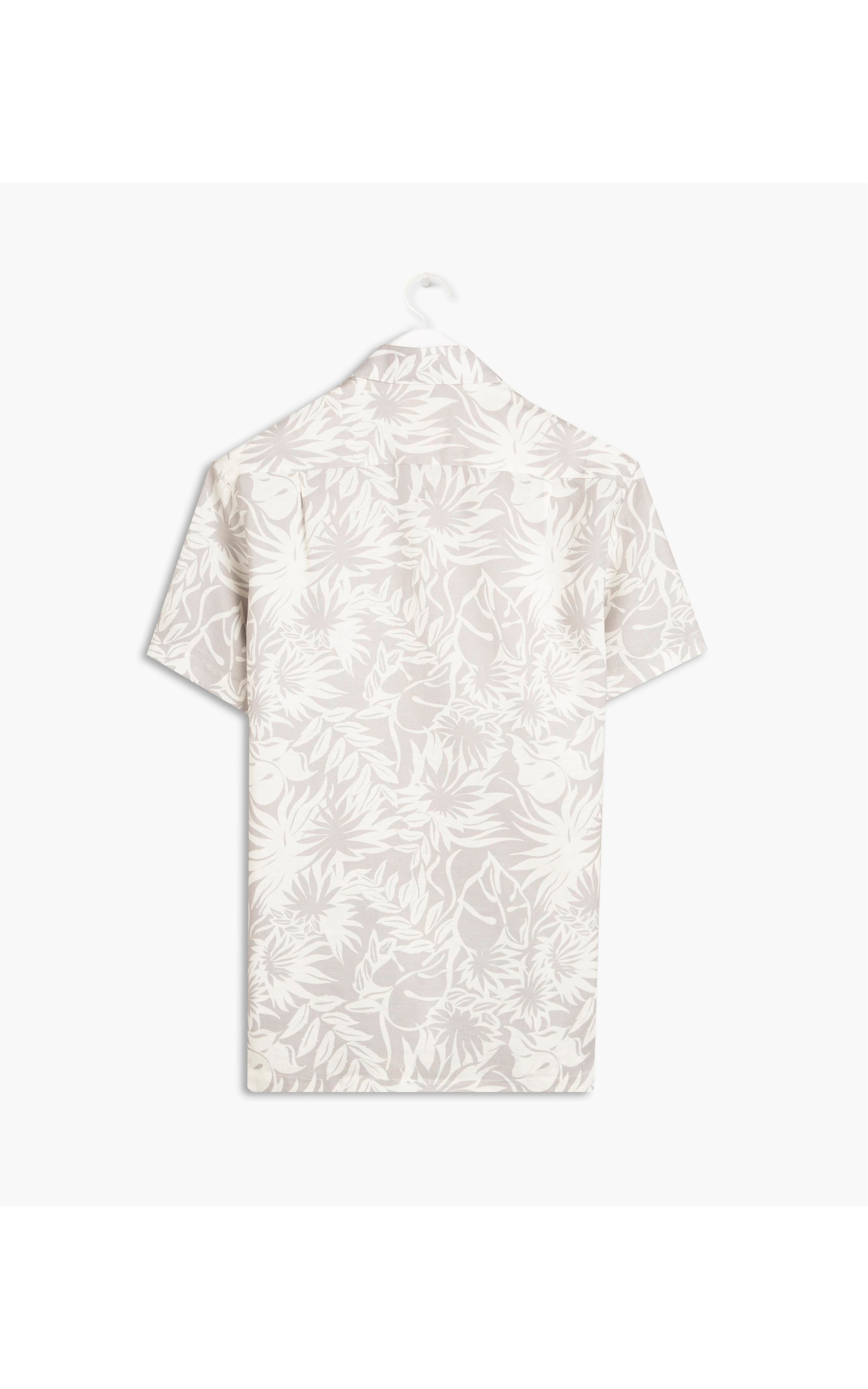 Camisa Linho  Est.Vintage Flower Mc Khaki