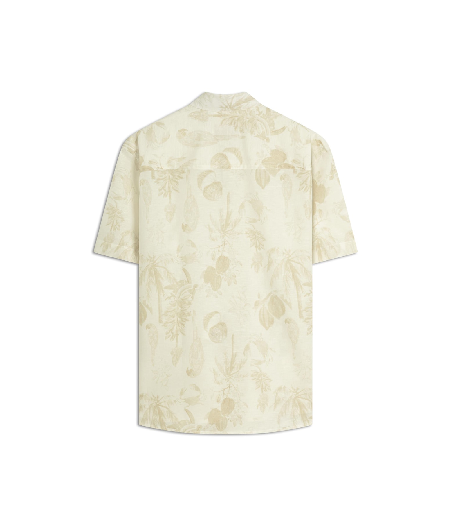 Camisa Linho  Estampada Cacau Mono Mc Caqui