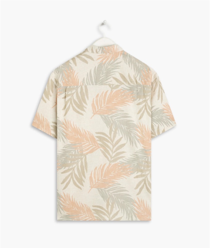Camisa Linho  Estampada Caleb Mc Rosê