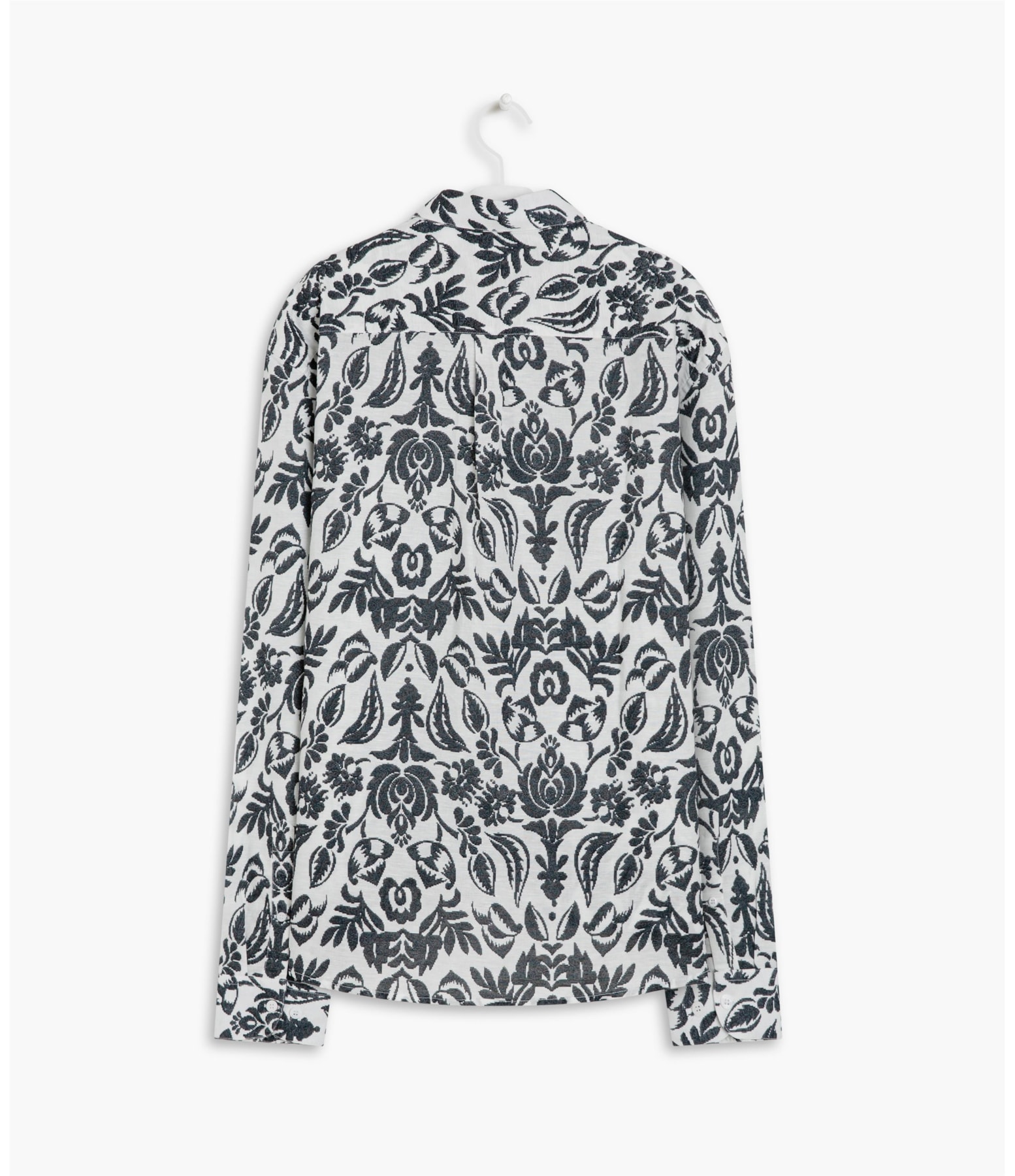 Camisa Linho  Estampada Ikat Ml Marinho