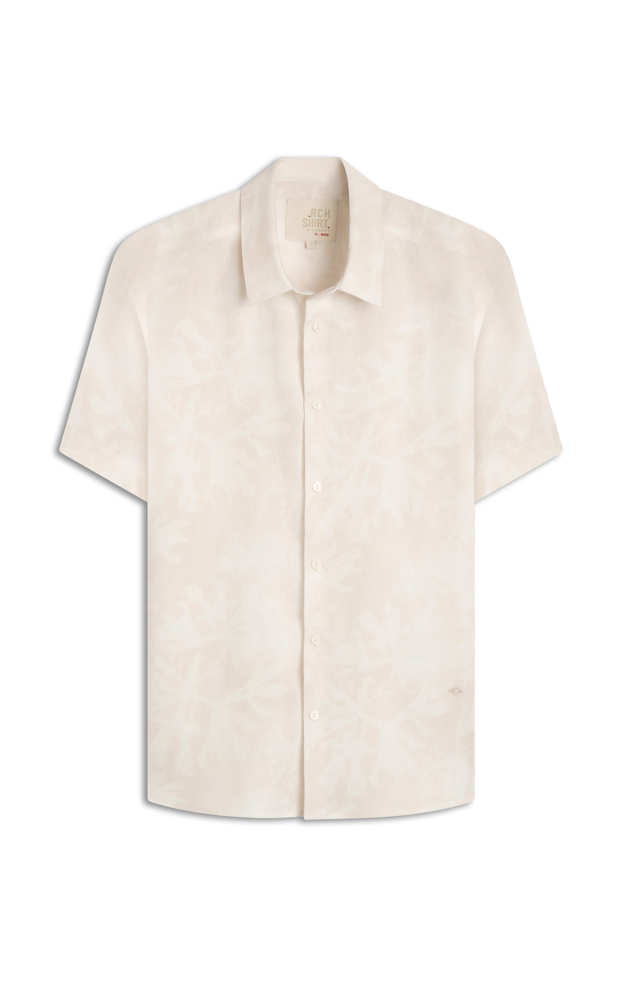 Camisa Linho Estampada Reef Mc Rosa Velho