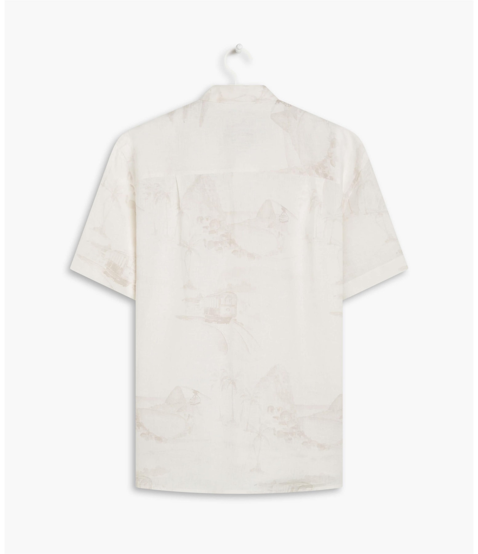 Camisa Linho  Estampado Carnival Mc Cinza Claro