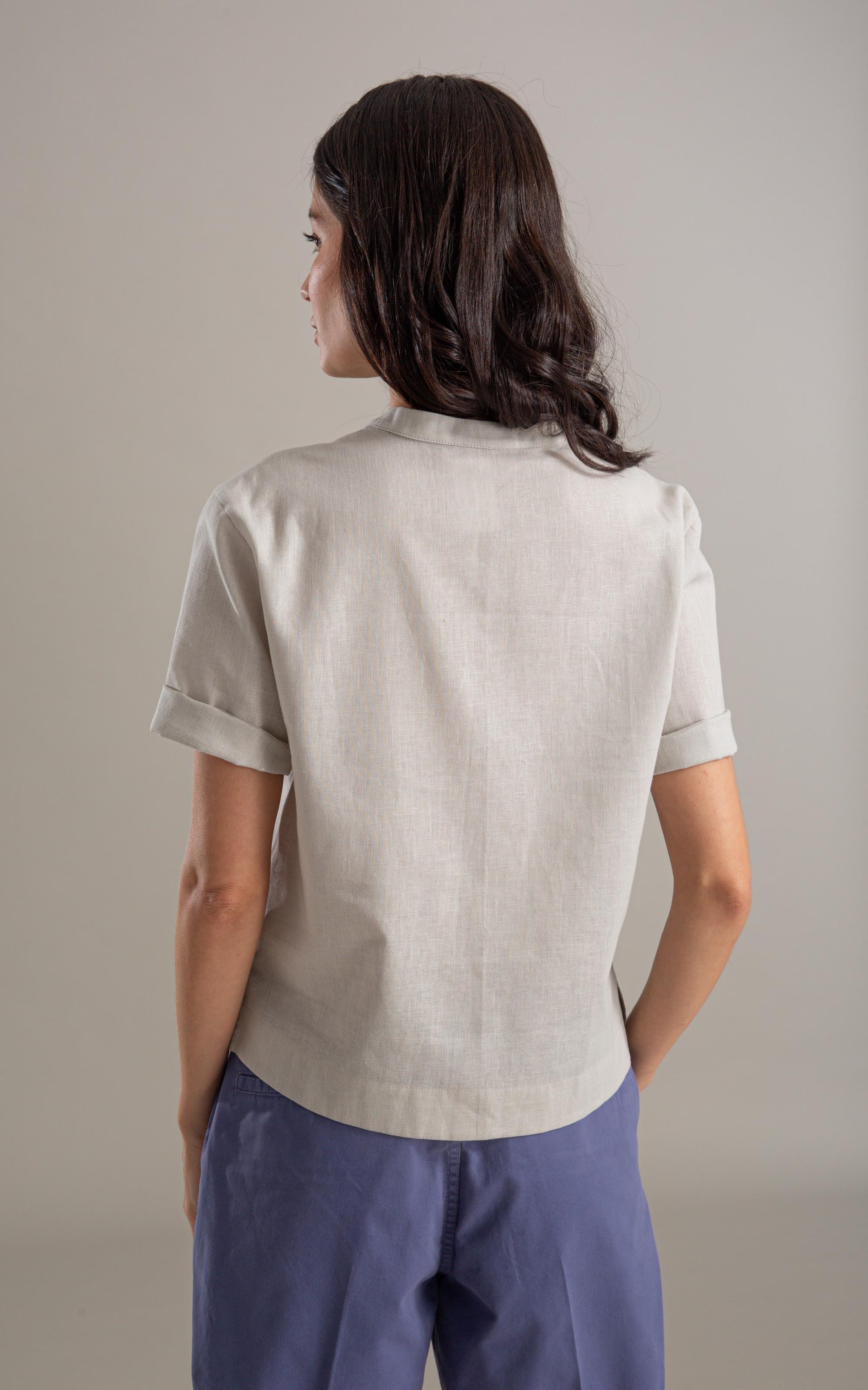 Camisa Linho  Fadel Cinza Claro