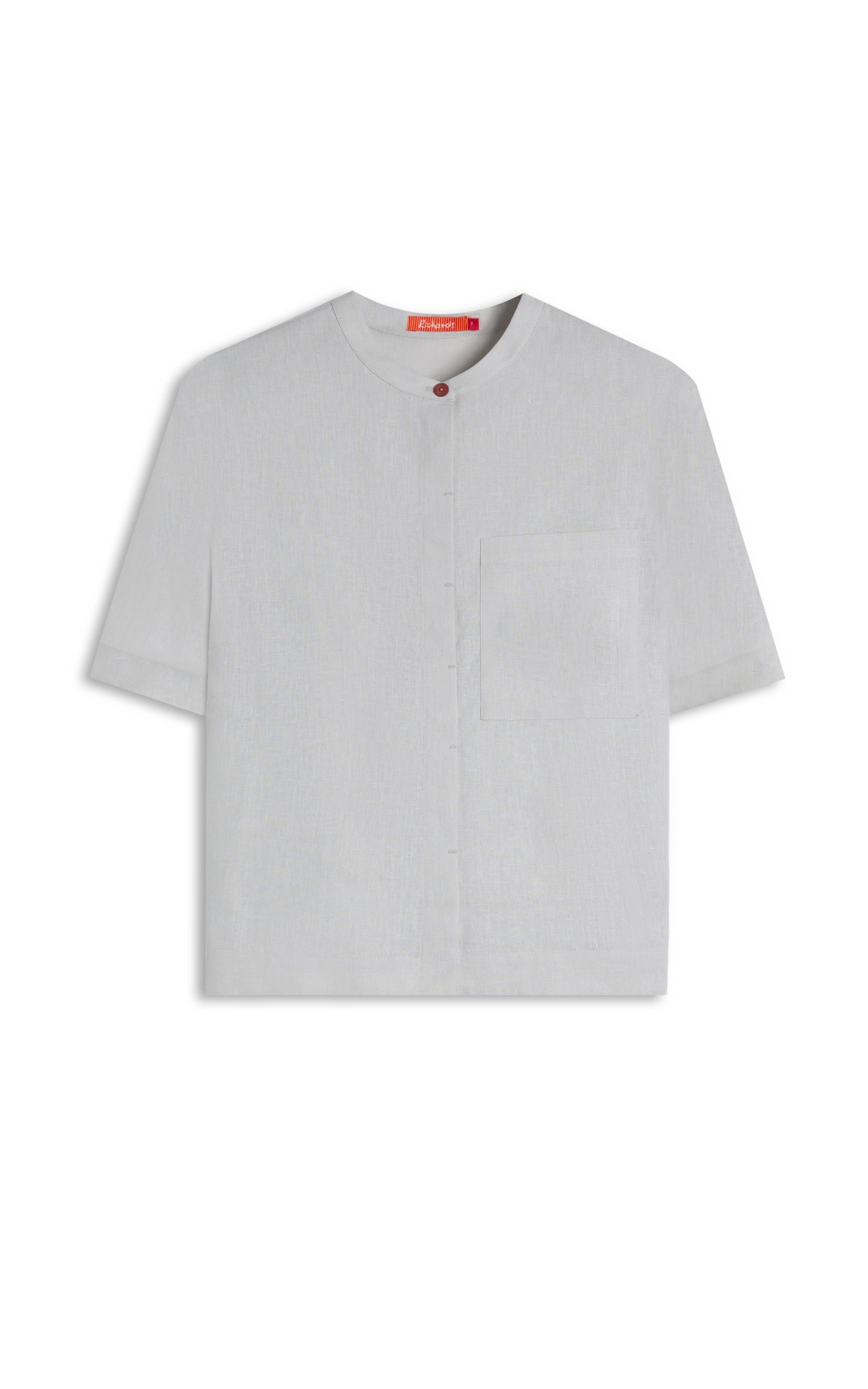 Camisa Linho  Fadel Cinza Claro